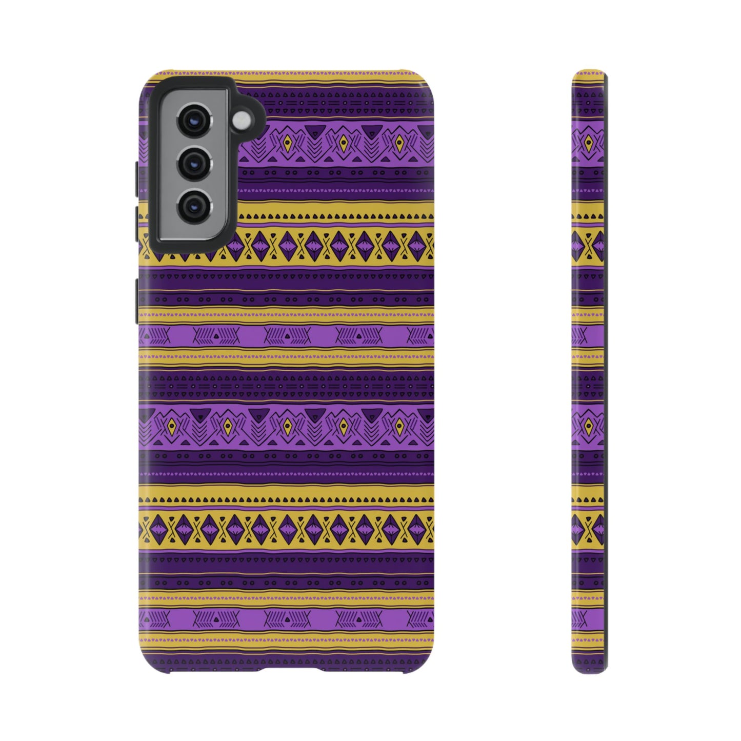 Purple & Yellow Stripes - Tough Phone Case