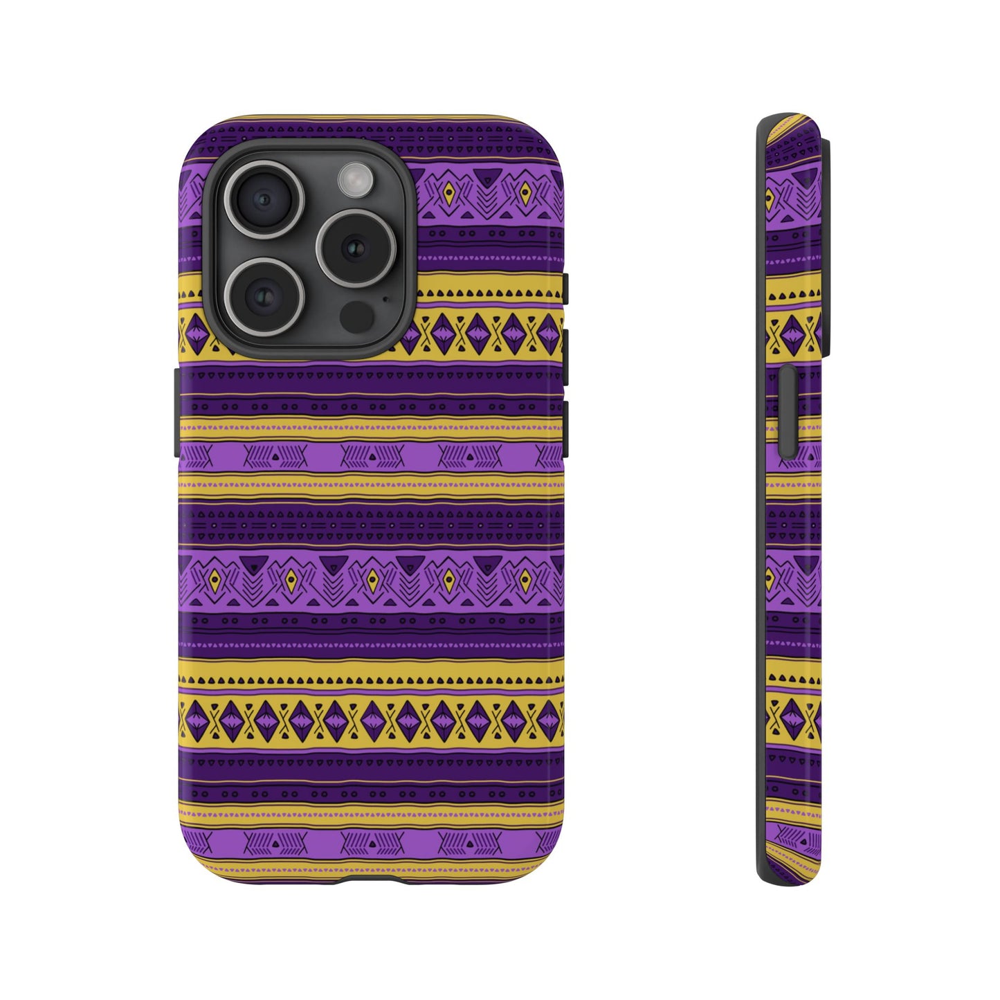 Purple & Yellow Stripes - Tough Phone Case