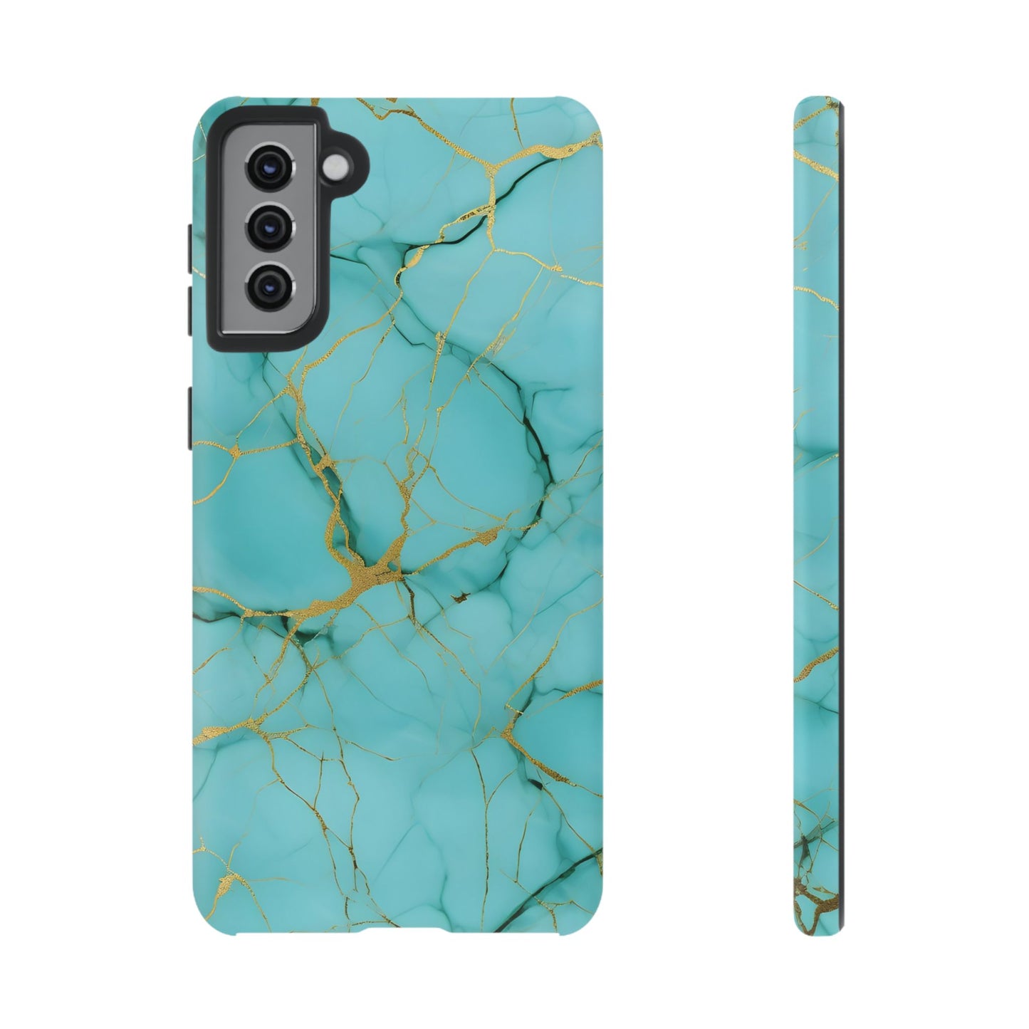 Teal Marble Tough Phone Case