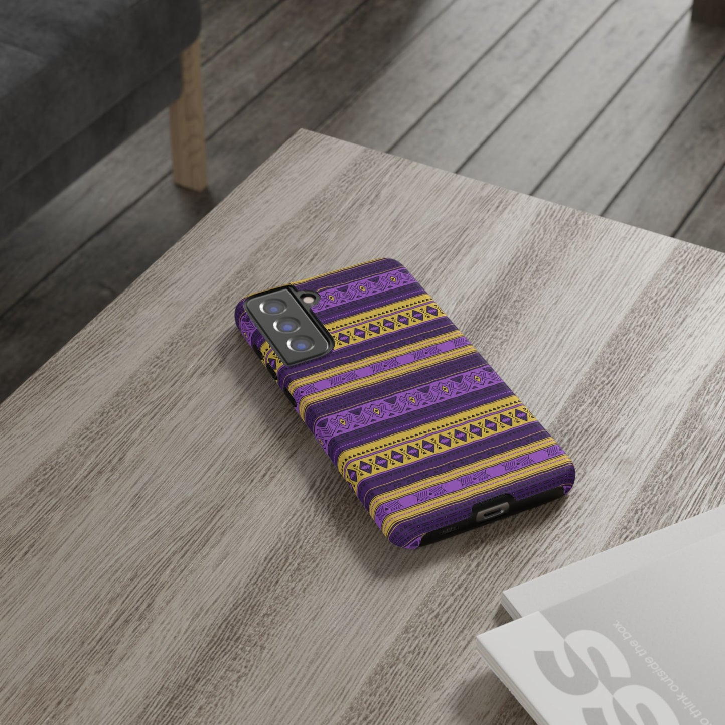 Purple & Yellow Stripes - Tough Phone Case