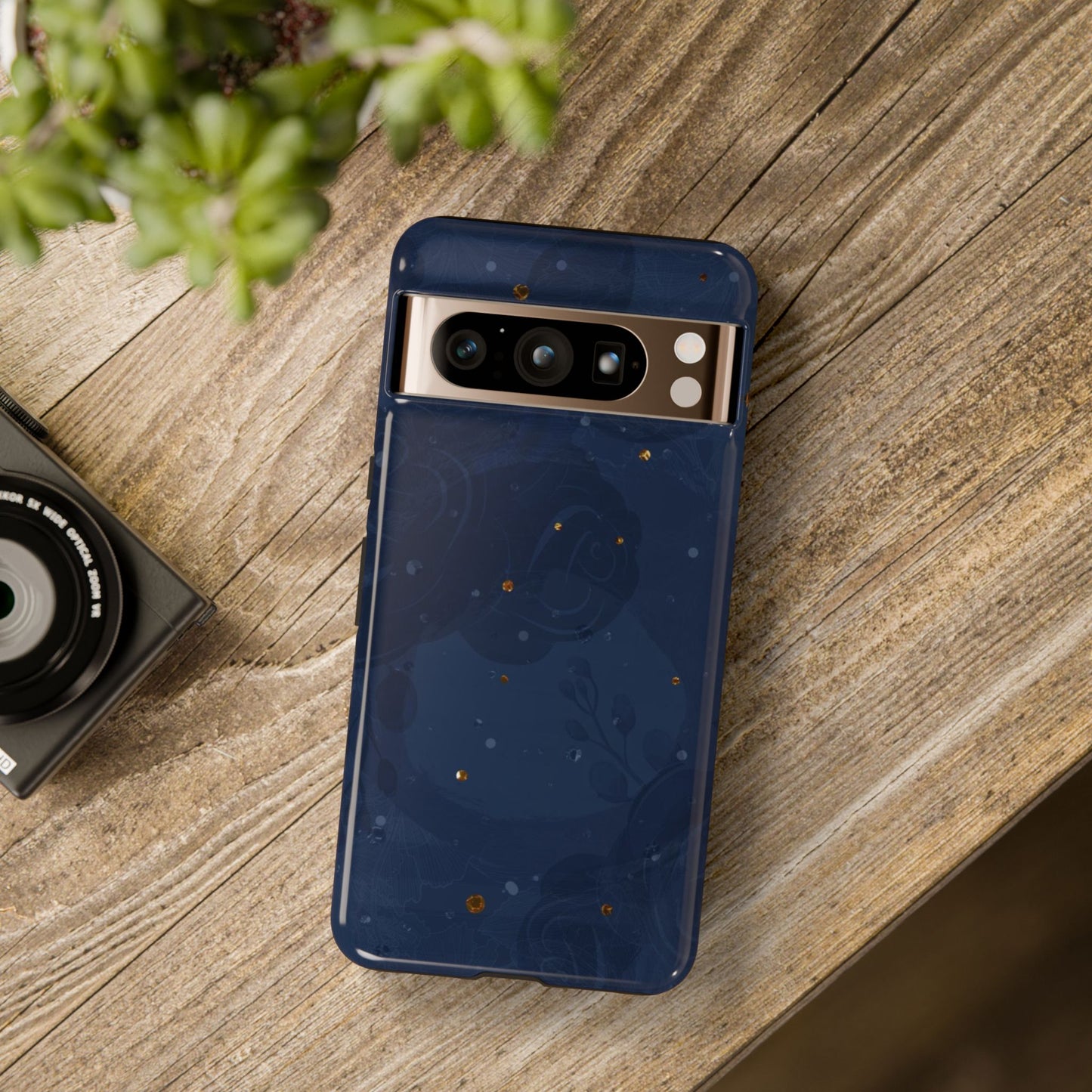 Subtle Navy Florals - Tough Phone Case