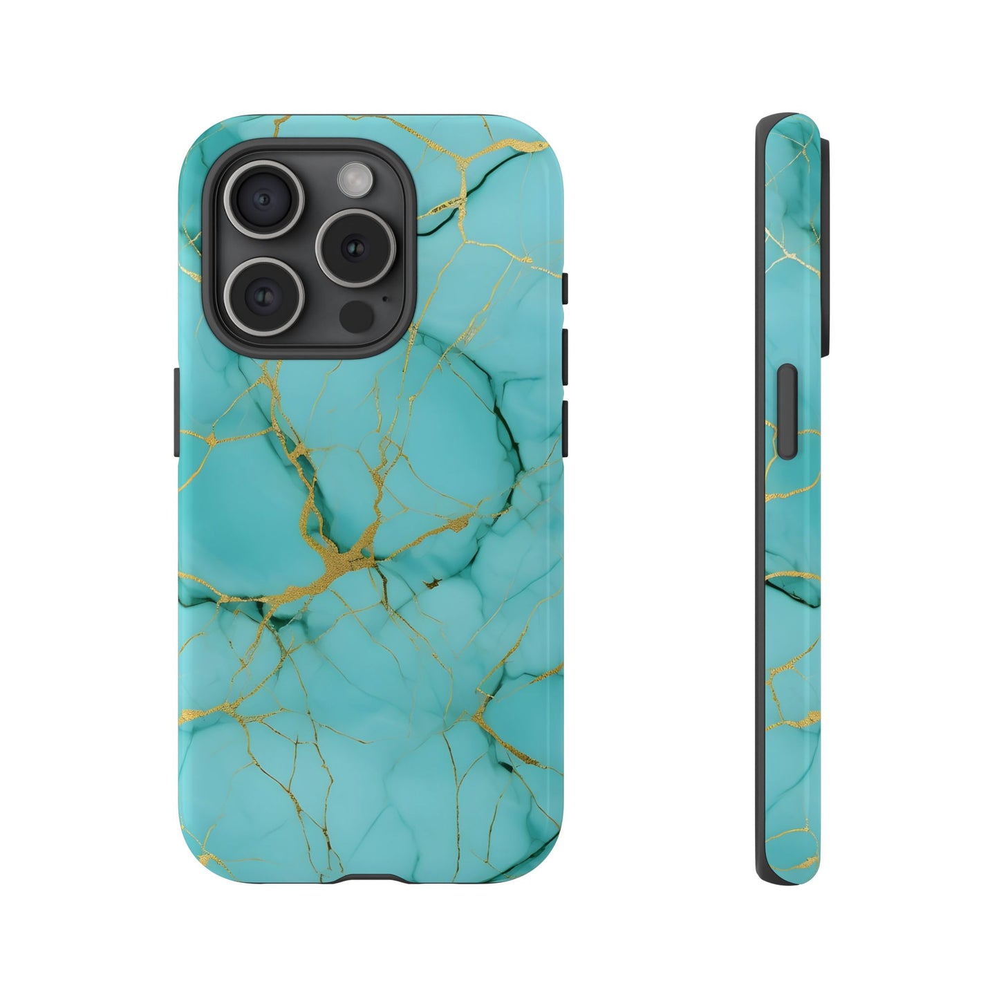 Teal Marble Tough Phone Case