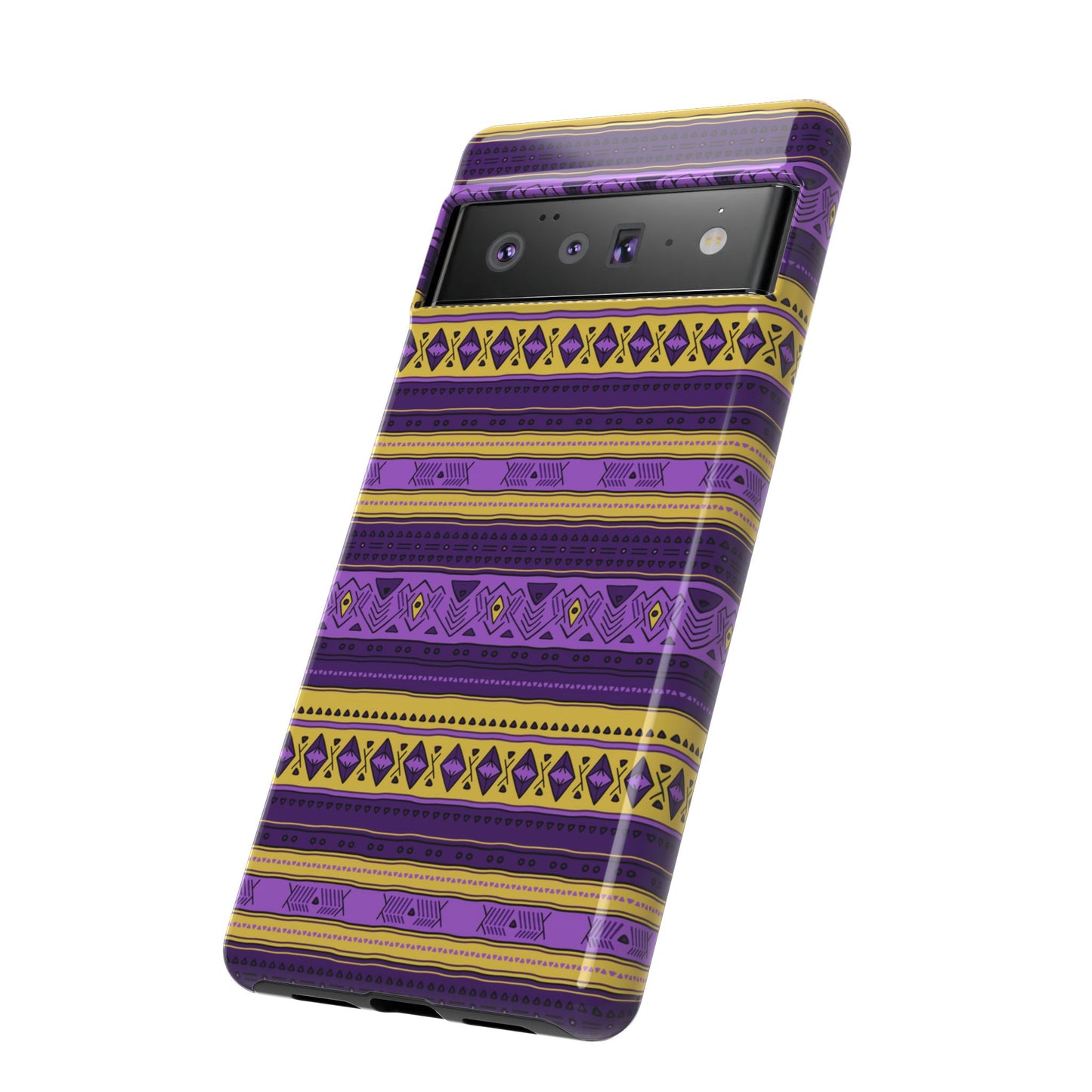 Purple & Yellow Stripes - Tough Phone Case