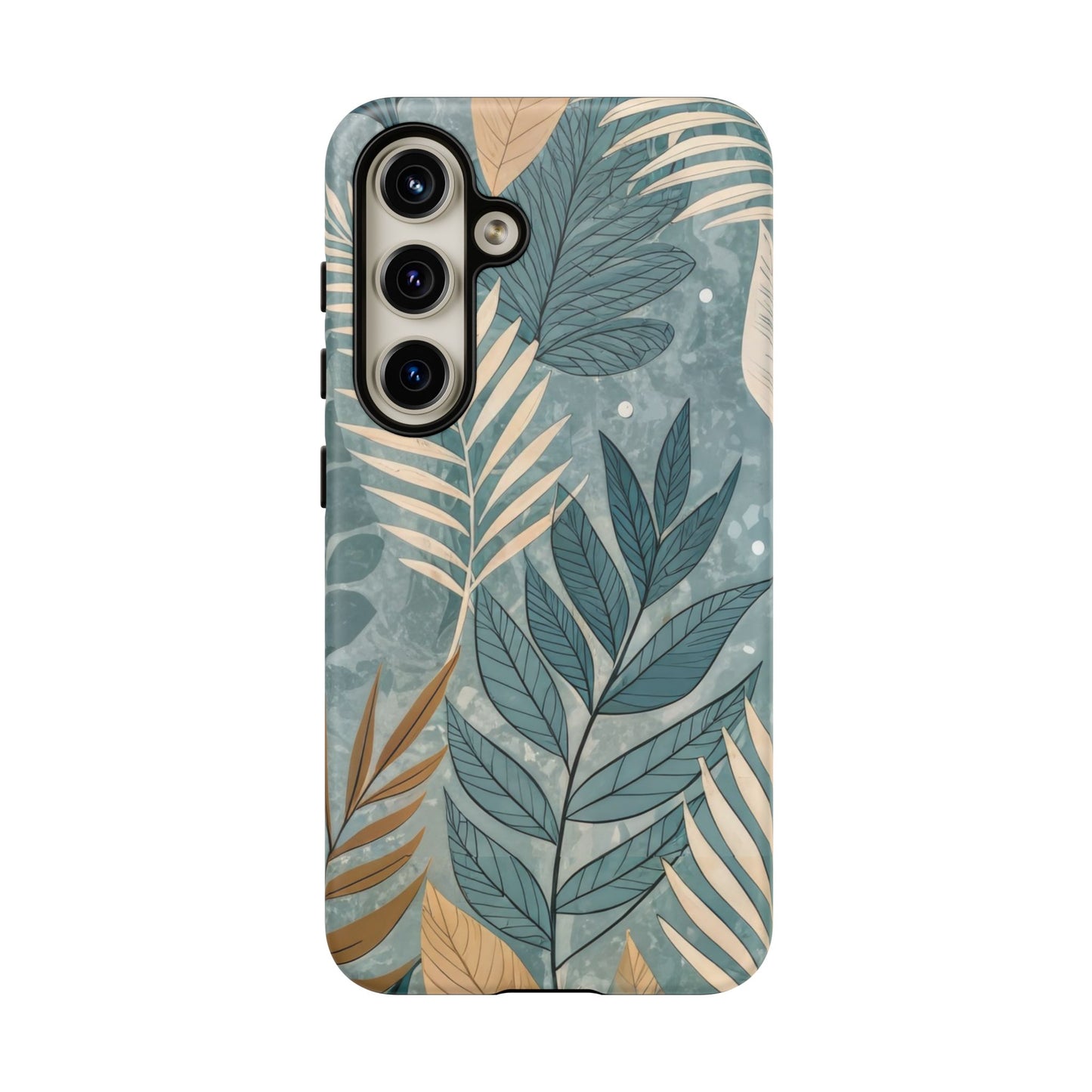 Blue Boho Leaves Tough Case