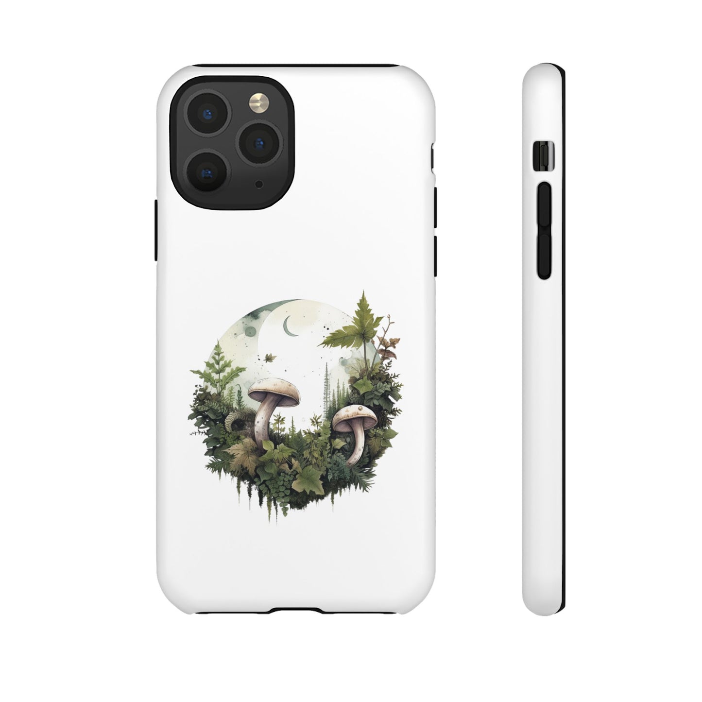 Moonlit Mushroom Tough Phone Case – Minimalist Forest Magic