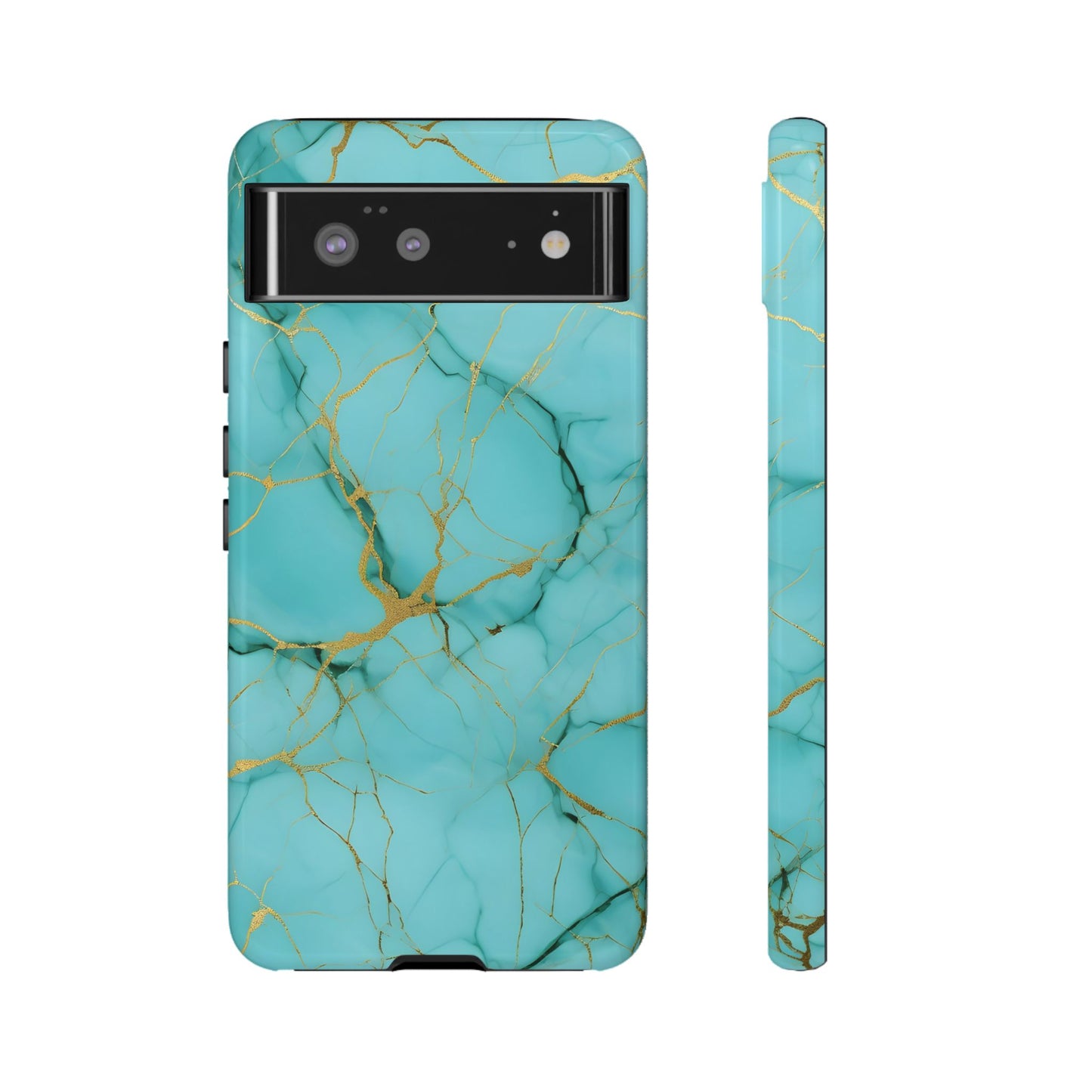Teal Marble Tough Phone Case