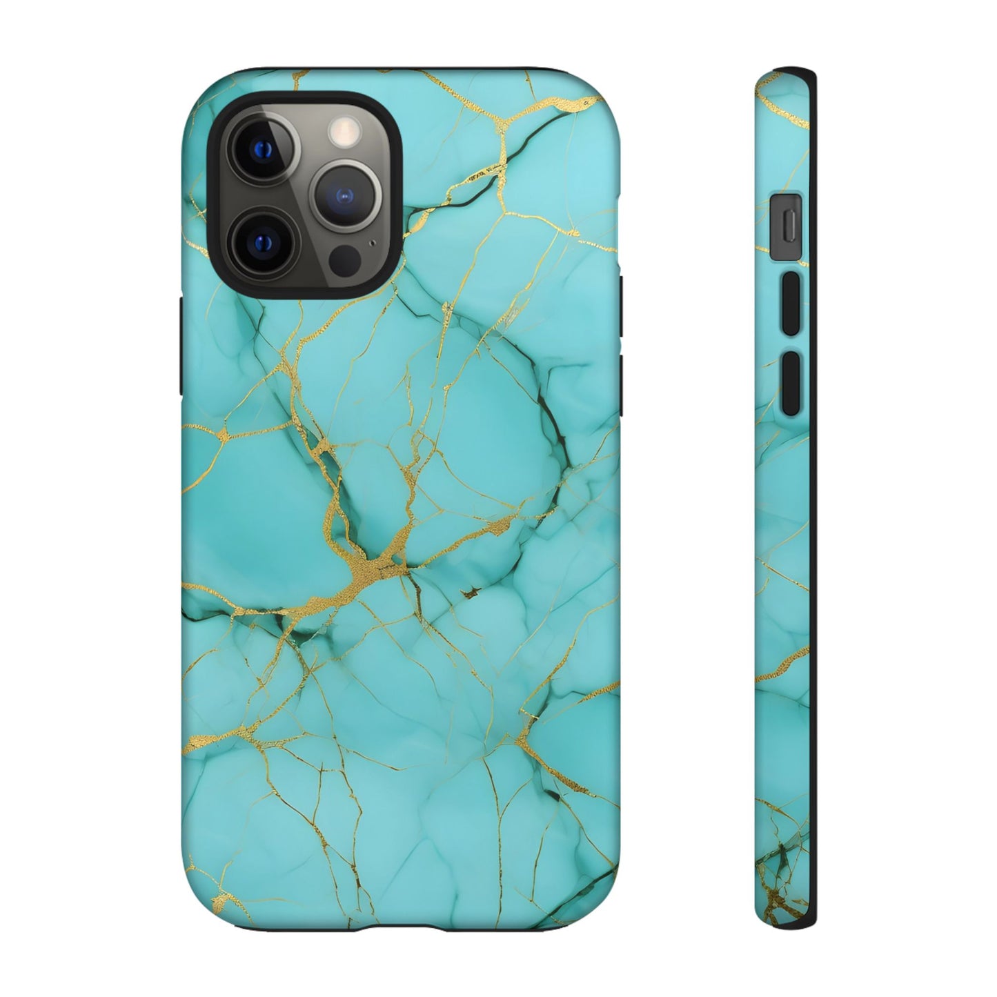 Teal Marble Tough Phone Case