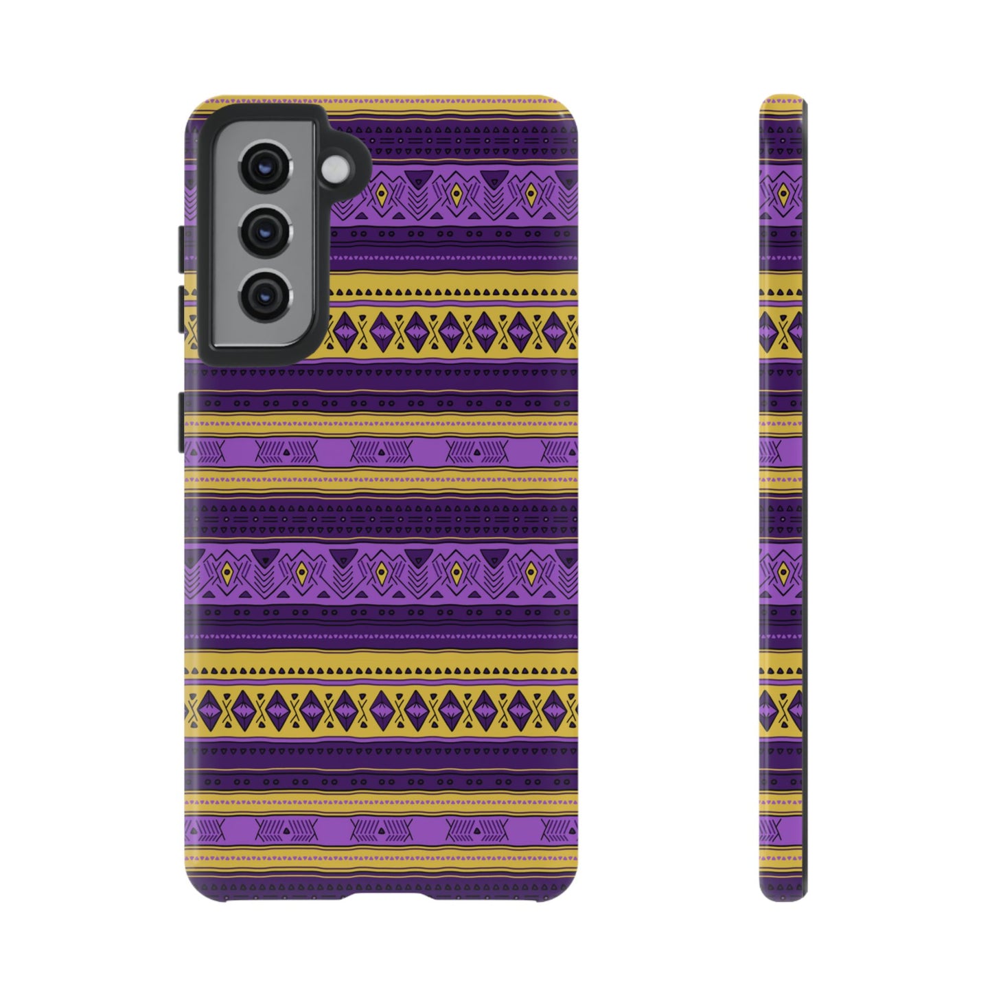 Purple & Yellow Stripes - Tough Phone Case