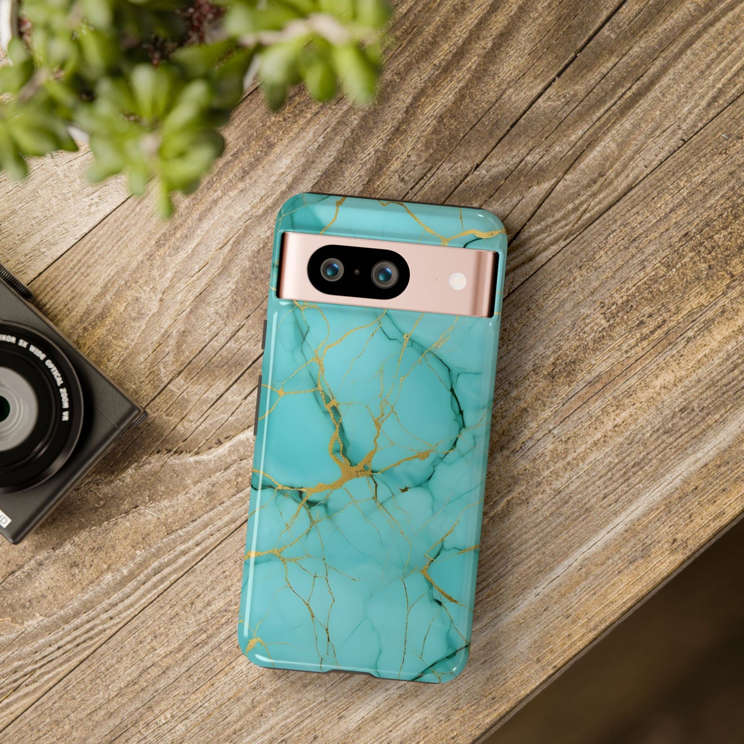 Teal Marble Tough Phone Case