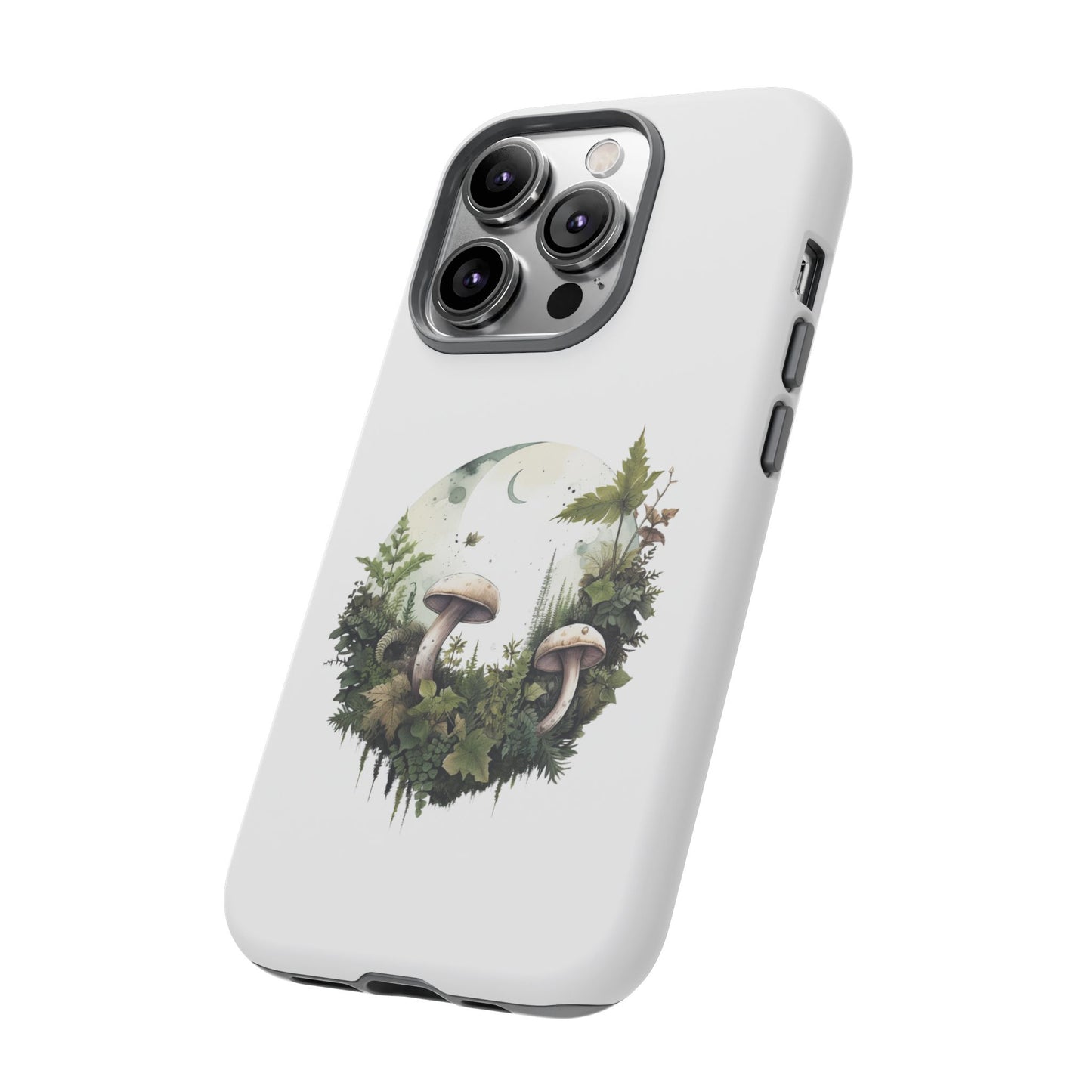 Moonlit Mushroom Tough Phone Case – Minimalist Forest Magic