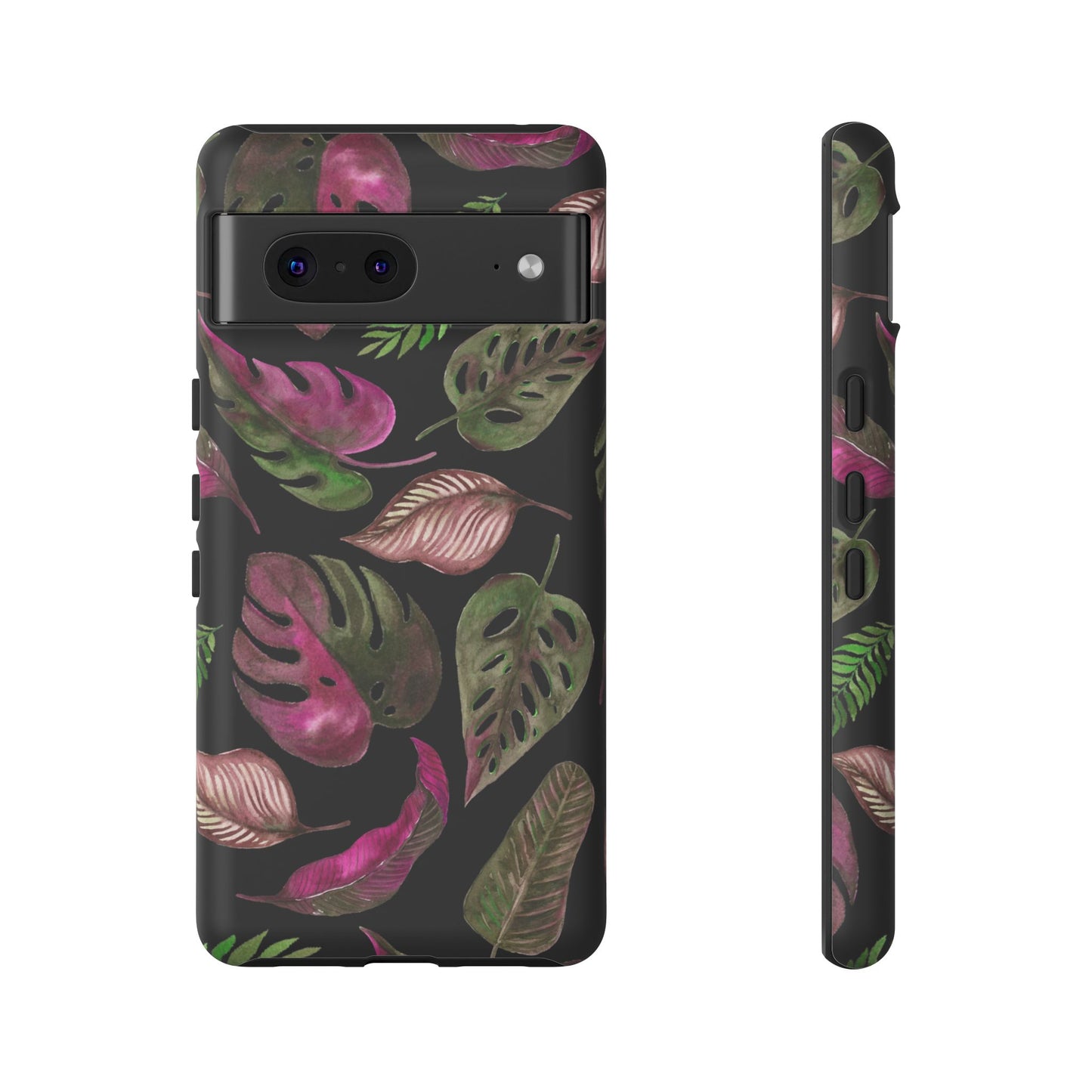 Pink & Black Tropical Leaves - Tough Case