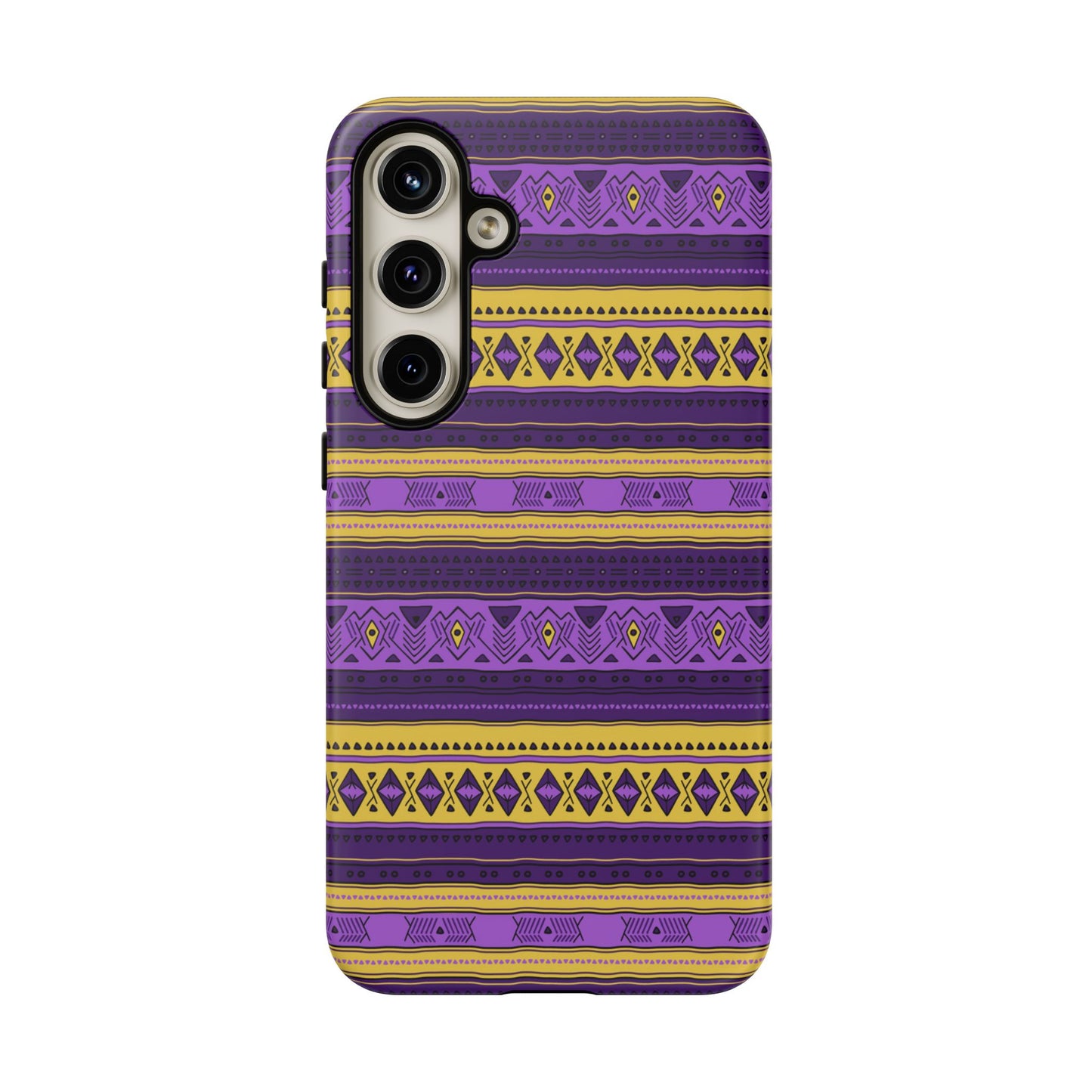 Purple & Yellow Stripes - Tough Phone Case