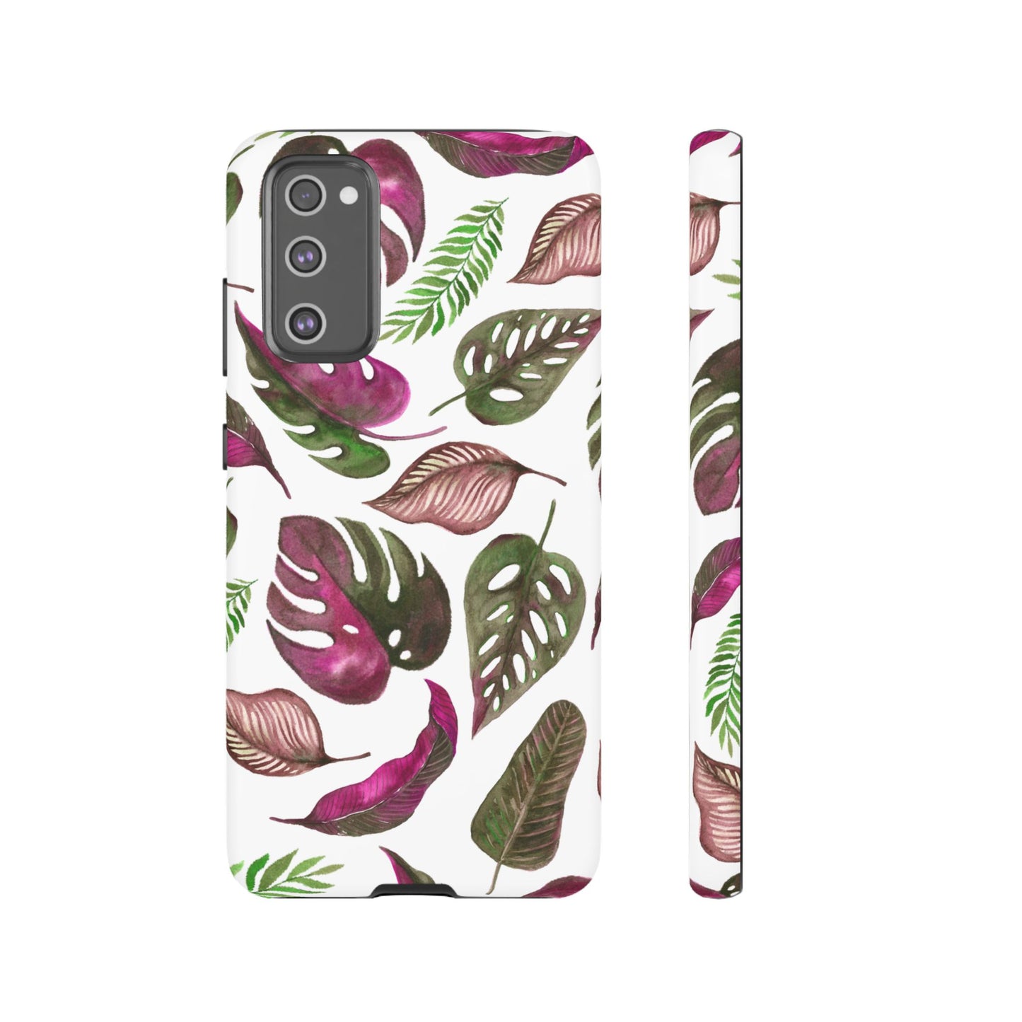 Pink & White Tropical Leaves - Tough Case