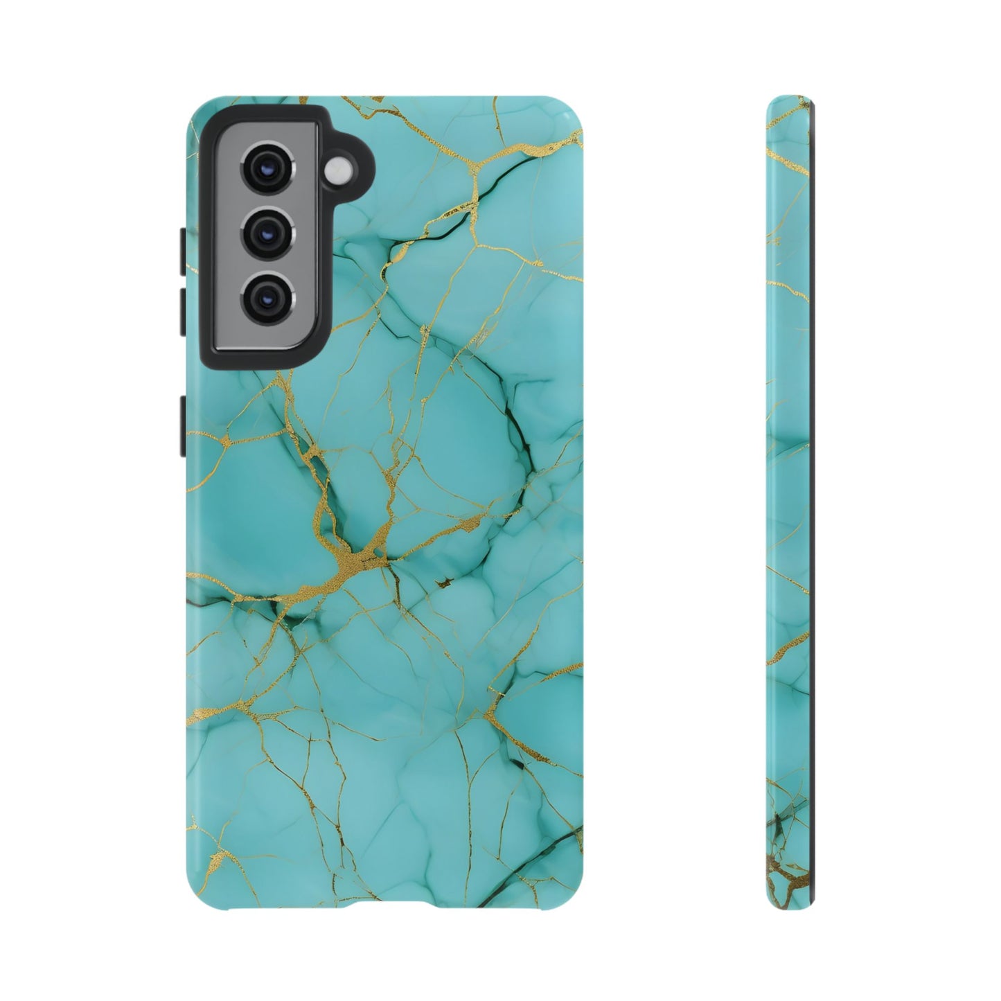 Teal Marble Tough Phone Case
