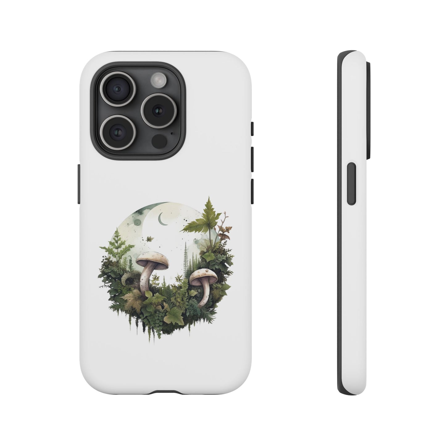 Moonlit Mushroom Tough Phone Case – Minimalist Forest Magic