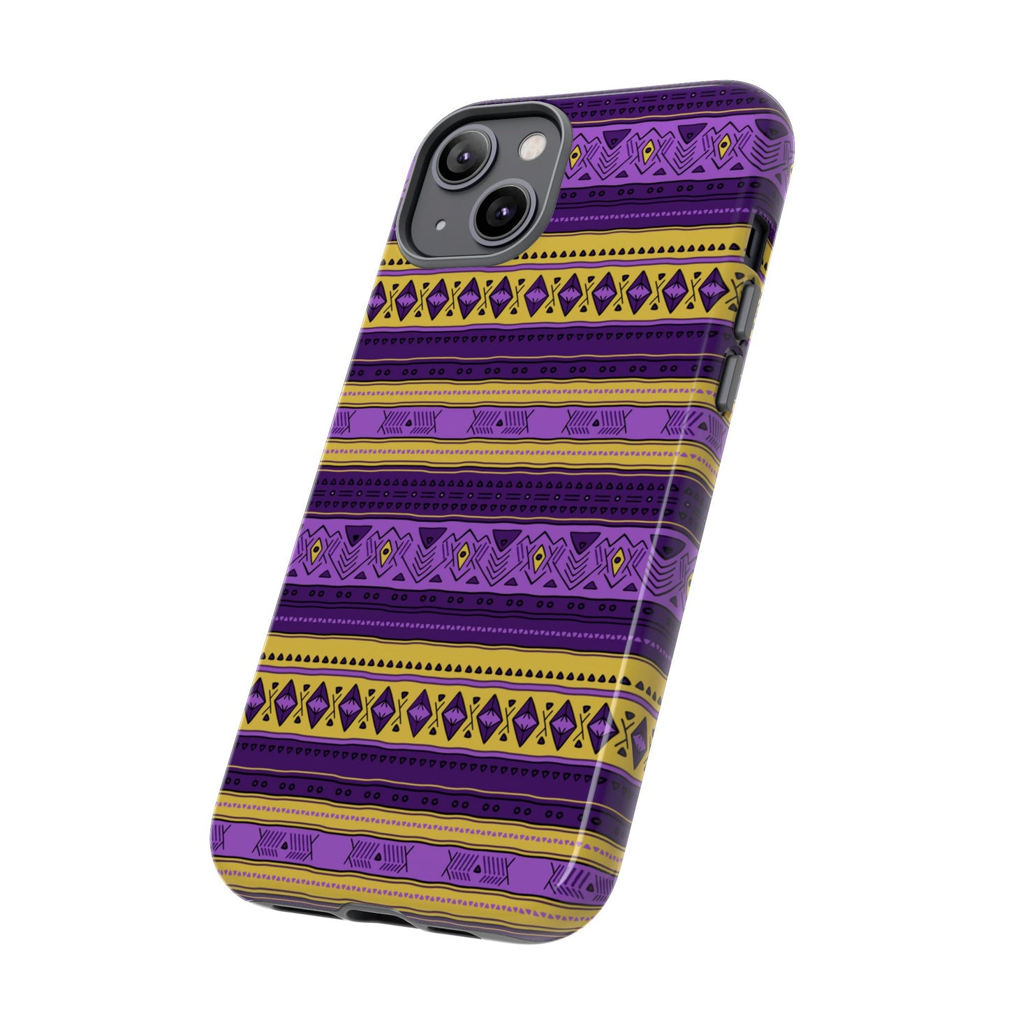 Purple & Yellow Stripes - Tough Phone Case
