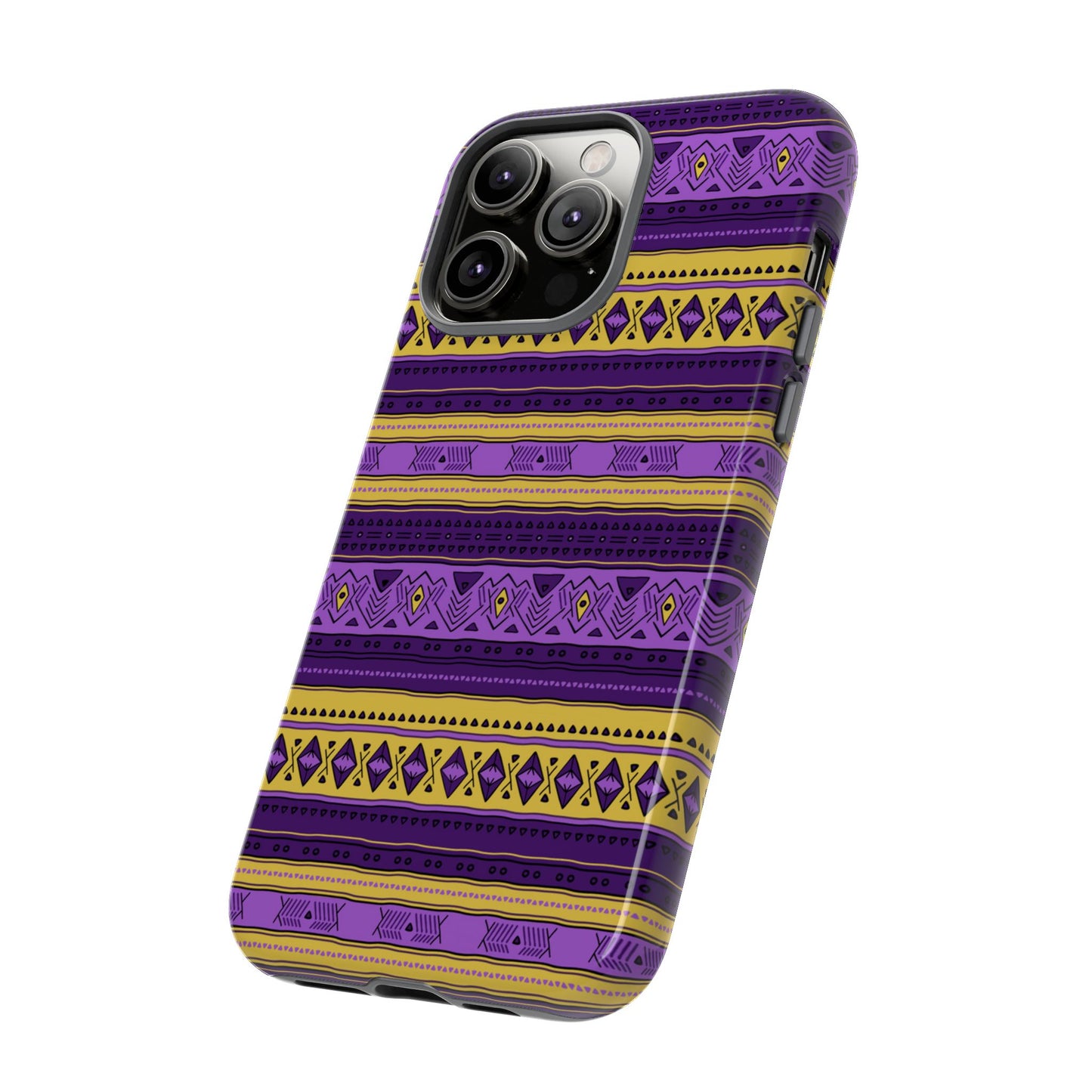Purple & Yellow Stripes - Tough Phone Case