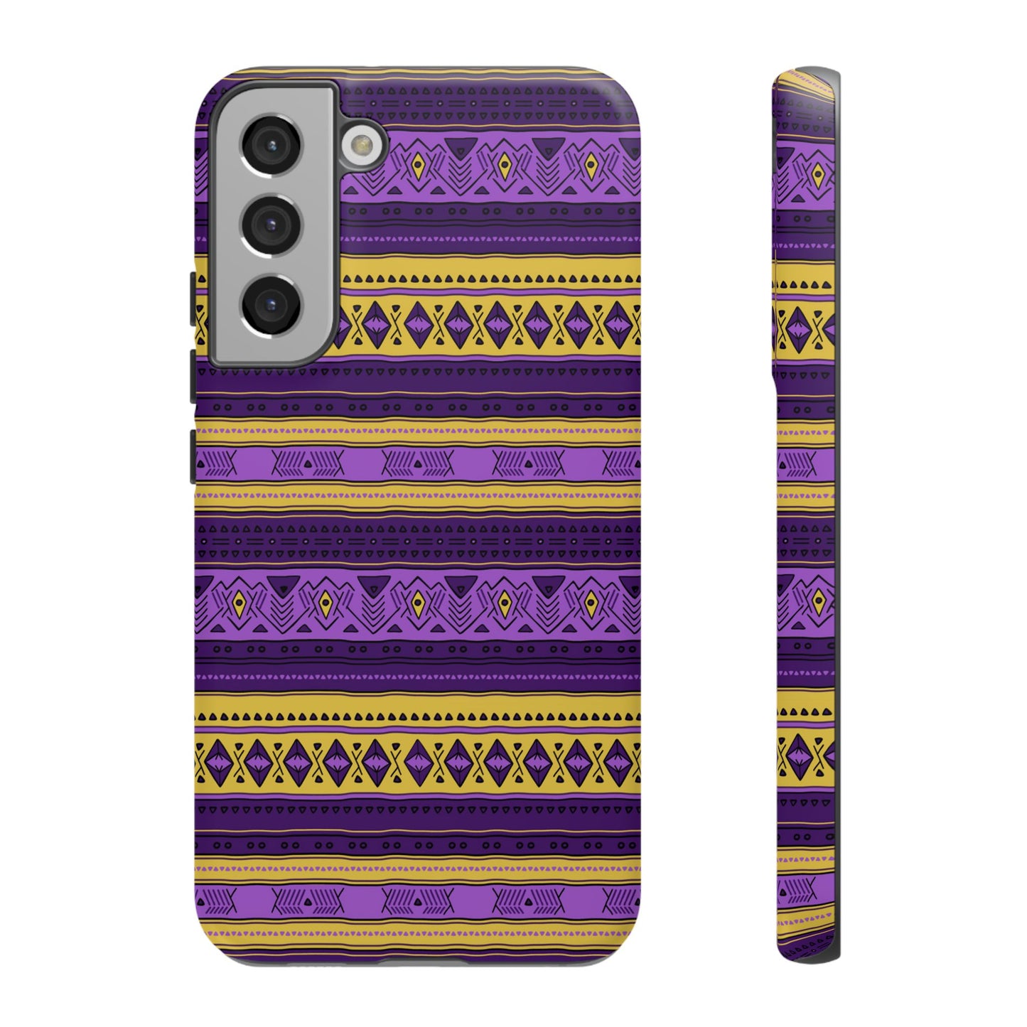 Purple & Yellow Stripes - Tough Phone Case