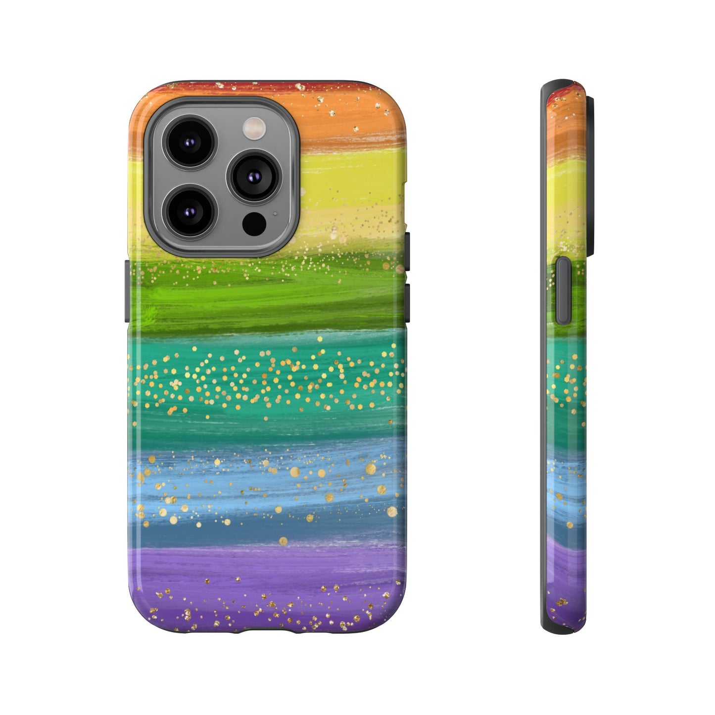 Rainbow Glitter Brush Strokes - Tough Case