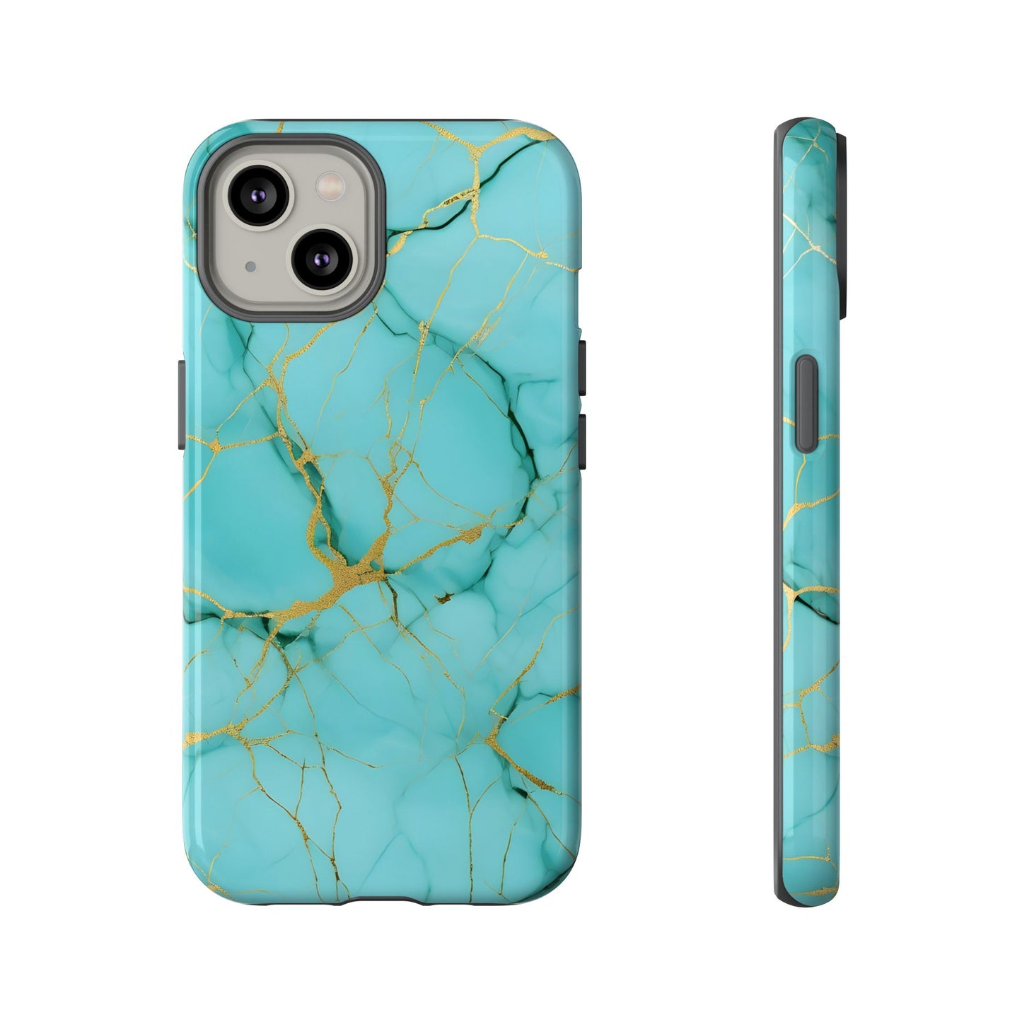 Teal Marble Tough Phone Case