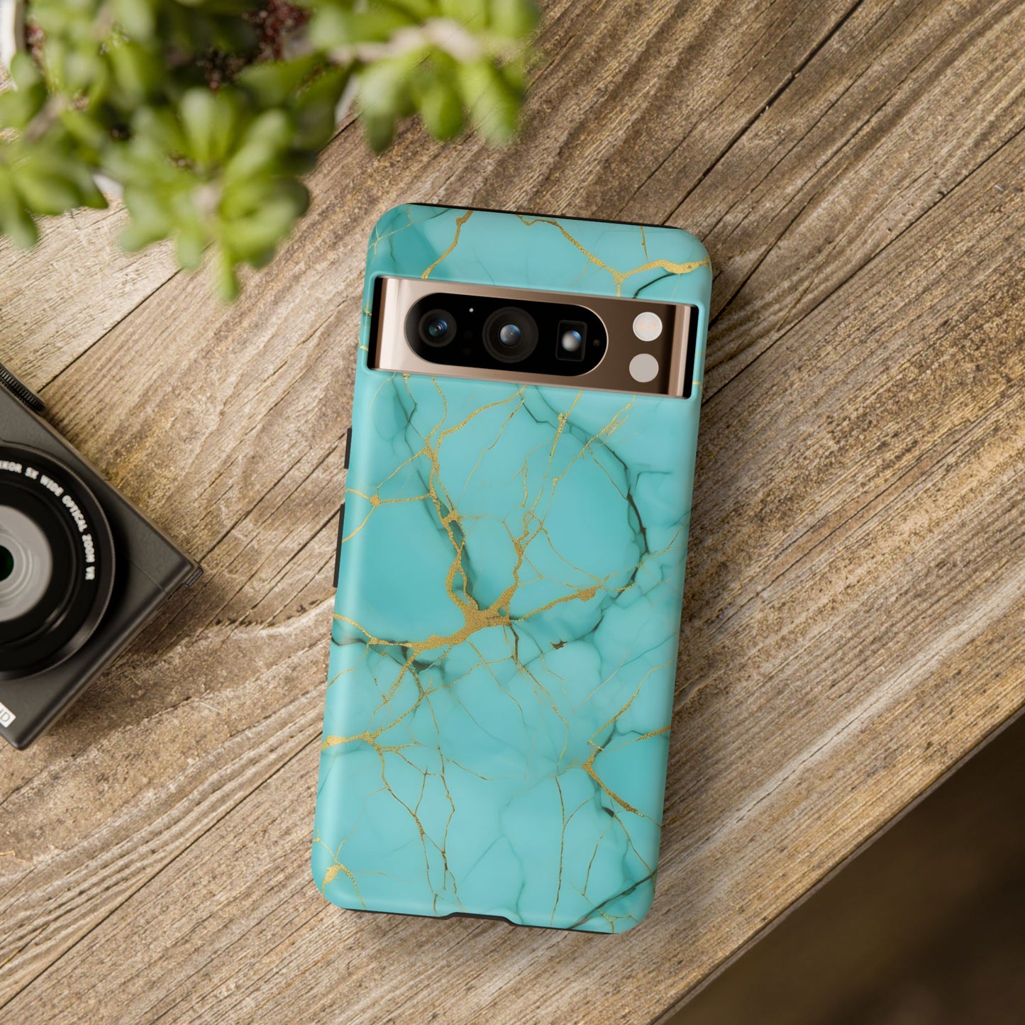 Teal Marble Tough Phone Case