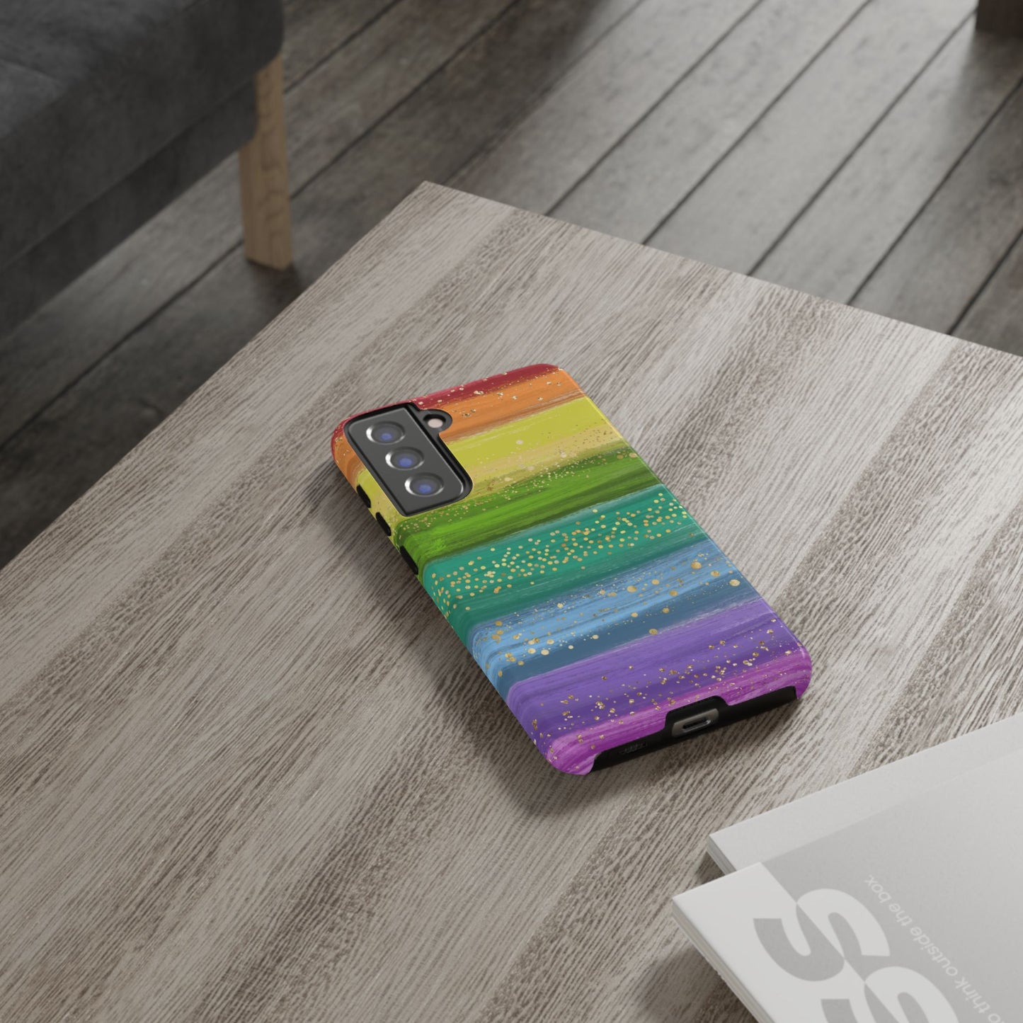 Rainbow Glitter Brush Strokes - Tough Case