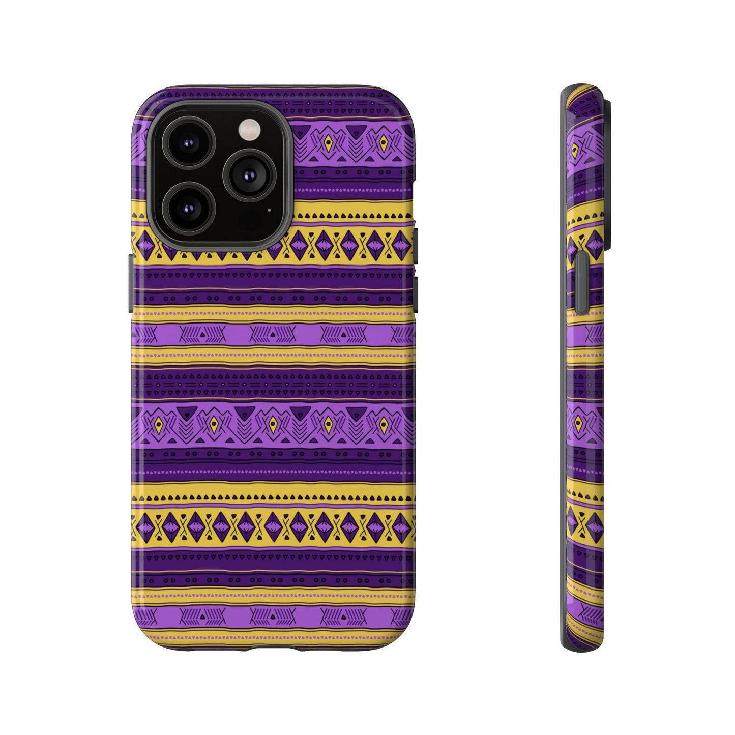 Purple & Yellow Stripes - Tough Phone Case