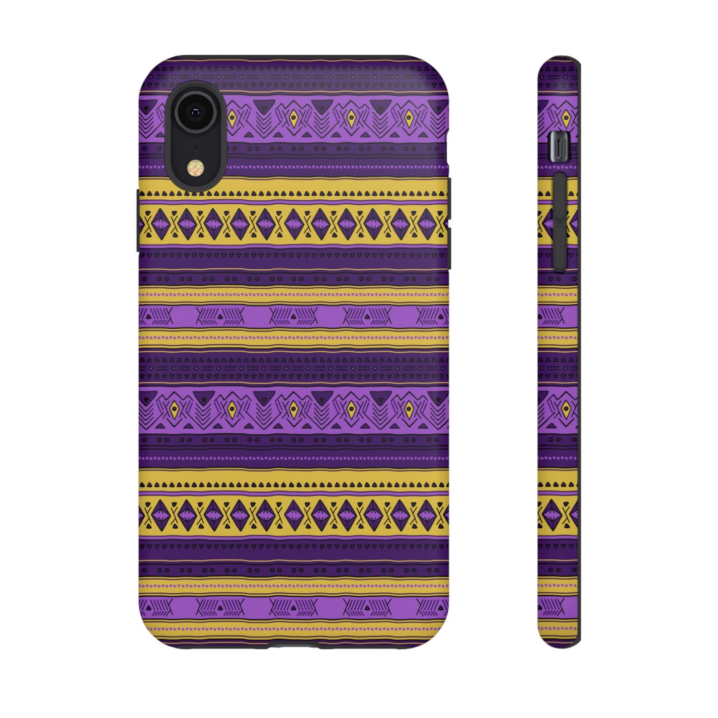 Purple & Yellow Stripes - Tough Phone Case