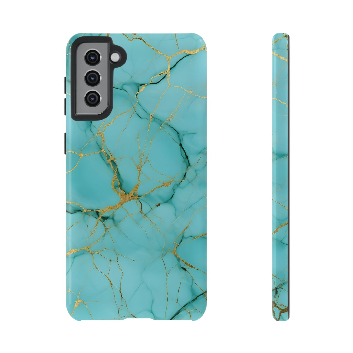 Teal Marble Tough Phone Case
