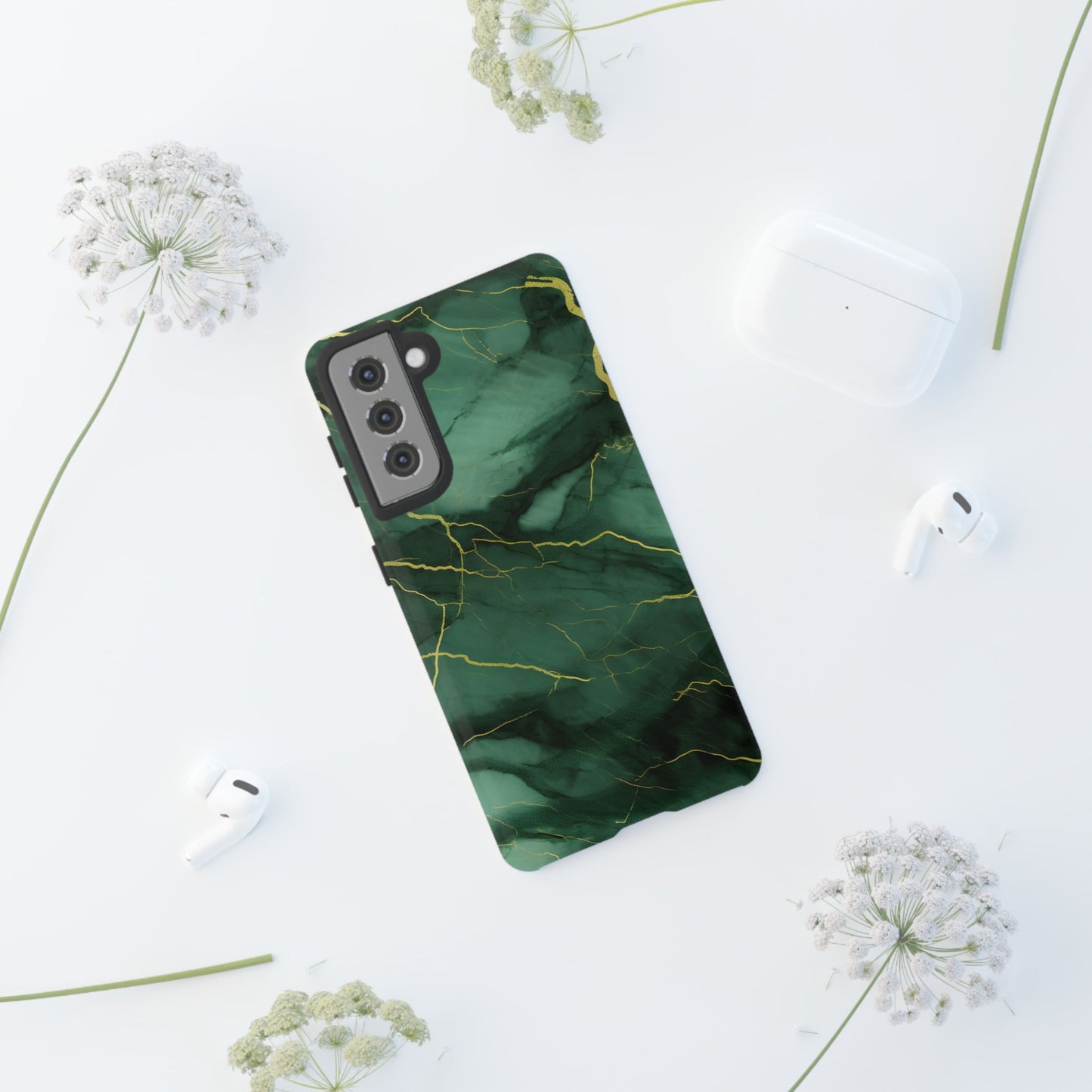Hunter Green Marble - Tough Phone Case