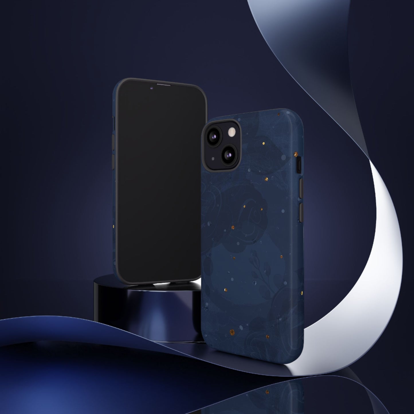Subtle Navy Florals - Tough Phone Case