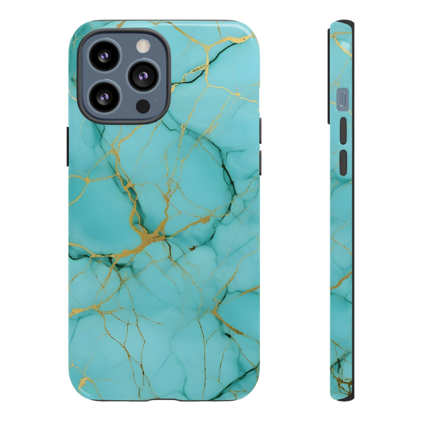 Teal Marble Tough Phone Case