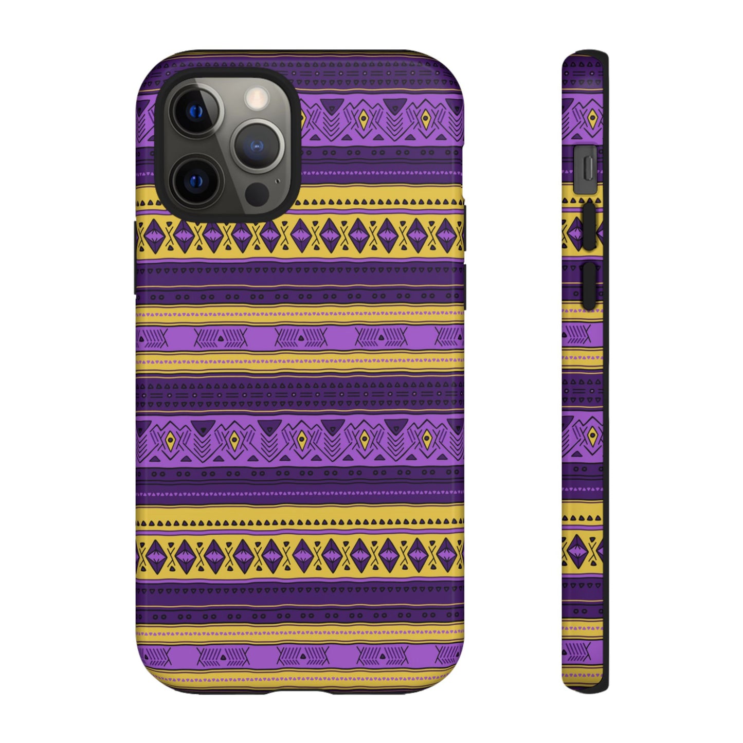 Purple & Yellow Stripes - Tough Phone Case
