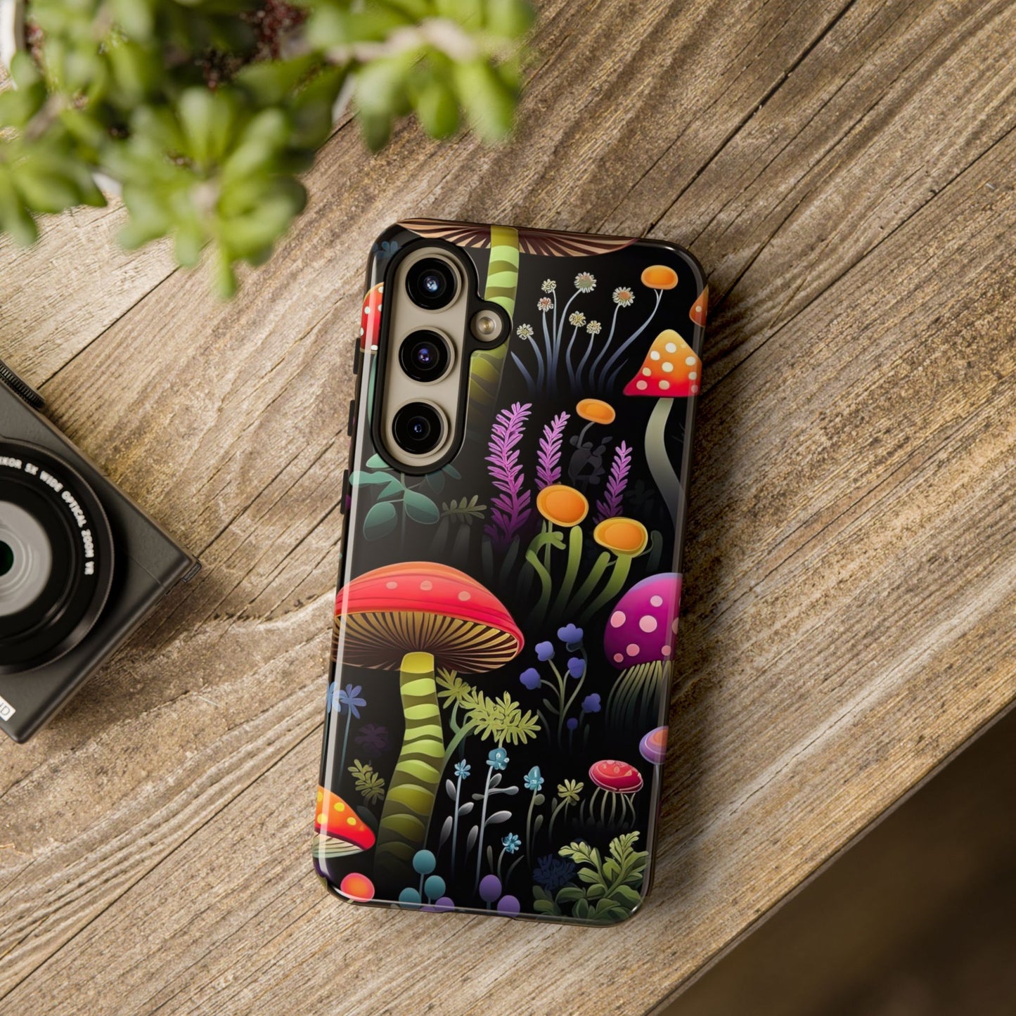 Dark Forest Mushrooms Tough Cell Phone Case