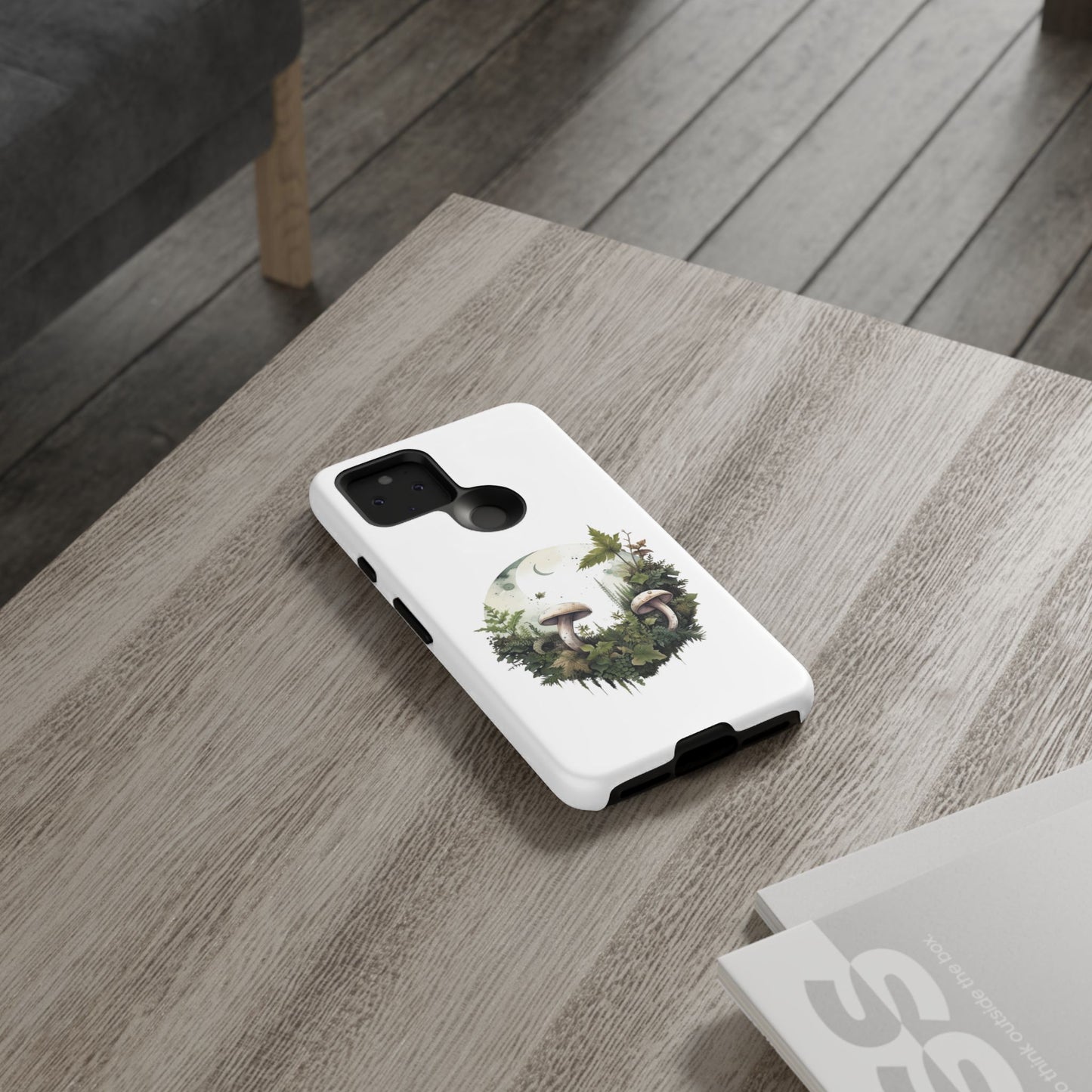 Moonlit Mushroom Tough Phone Case – Minimalist Forest Magic