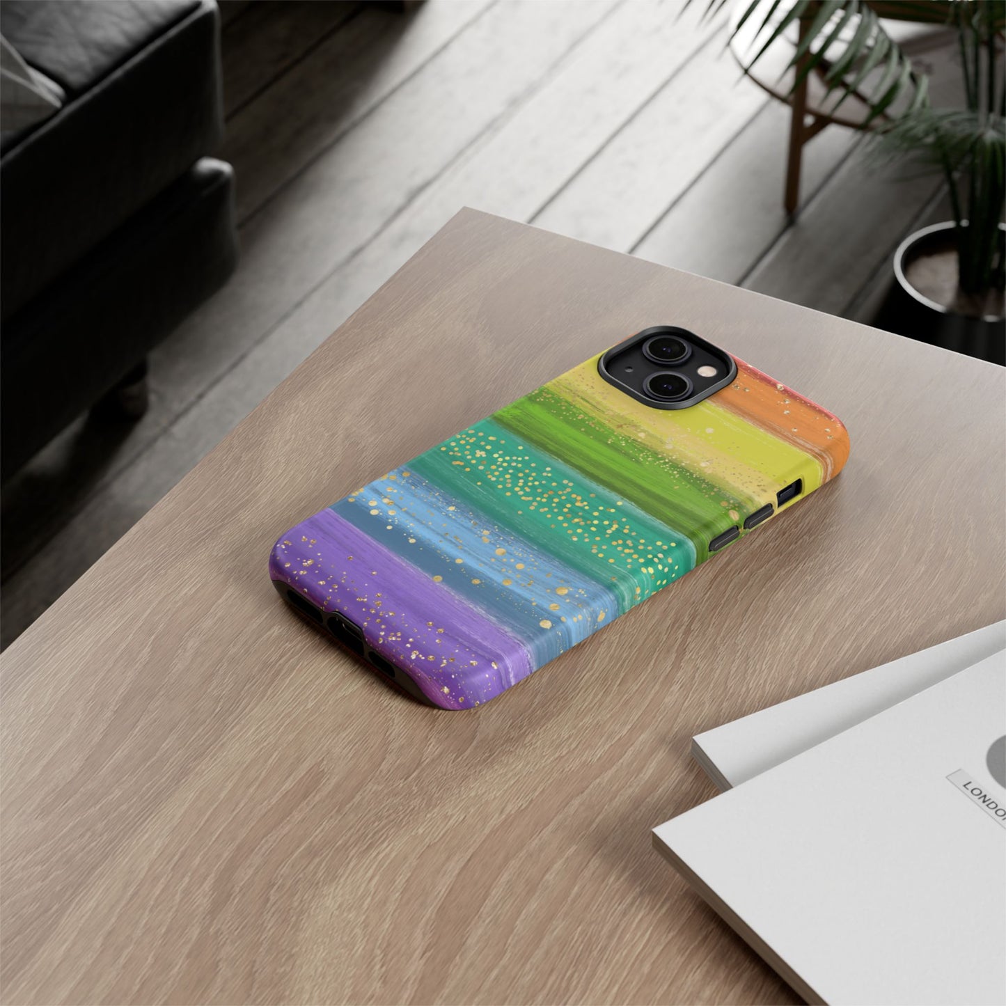 Rainbow Glitter Brush Strokes - Tough Case