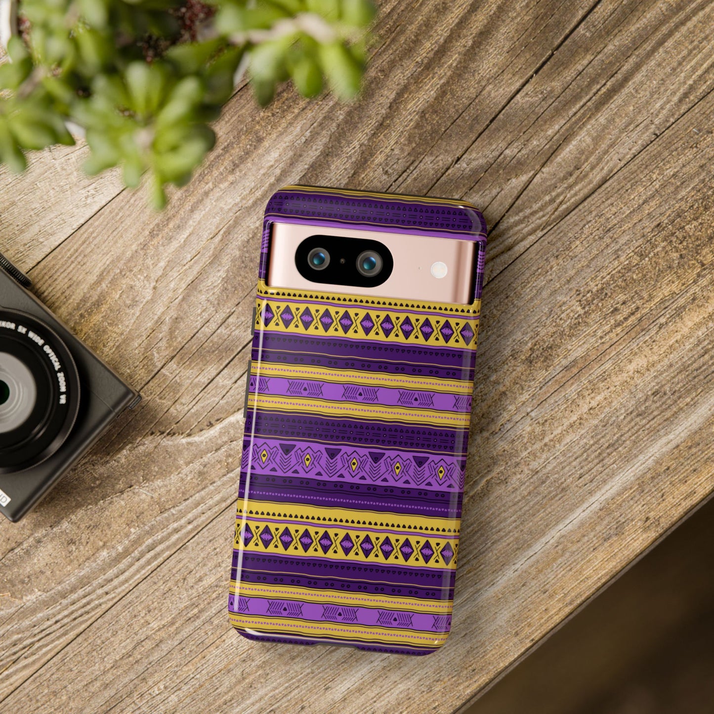 Purple & Yellow Stripes - Tough Phone Case