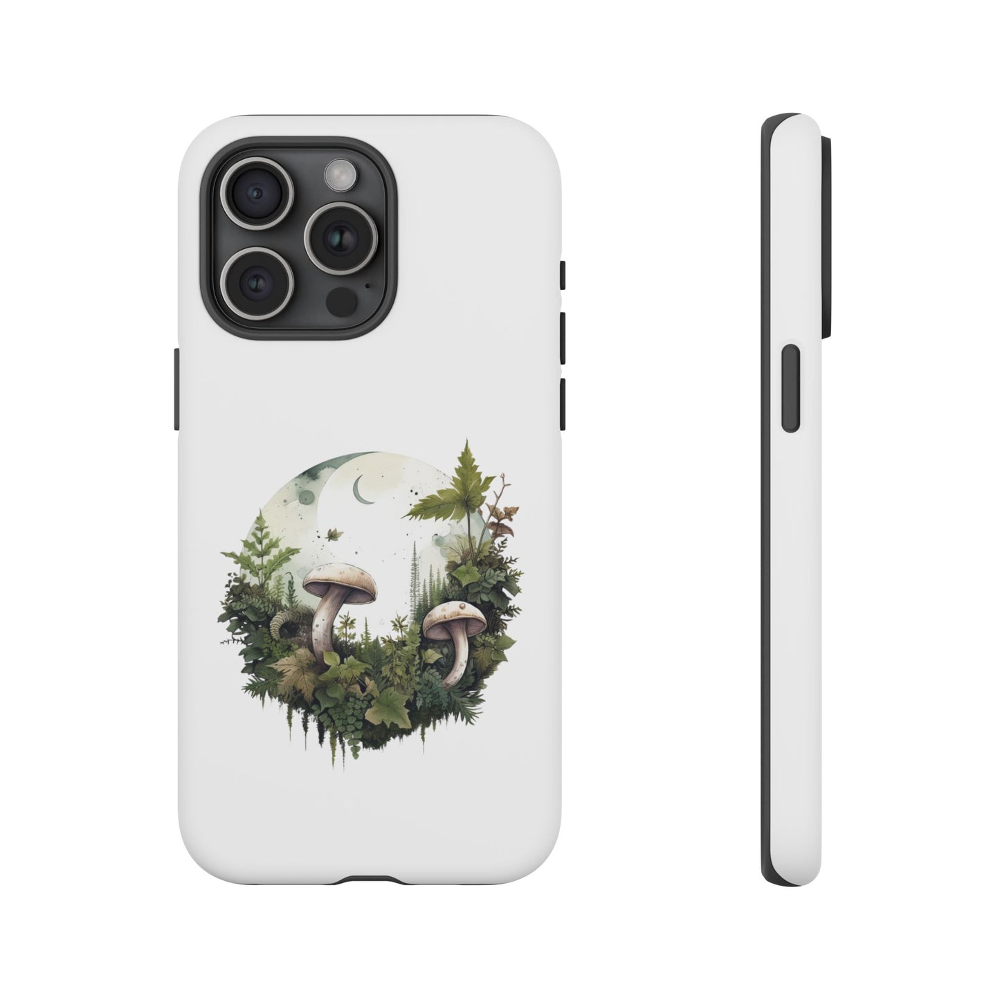 Moonlit Mushroom Tough Phone Case – Minimalist Forest Magic
