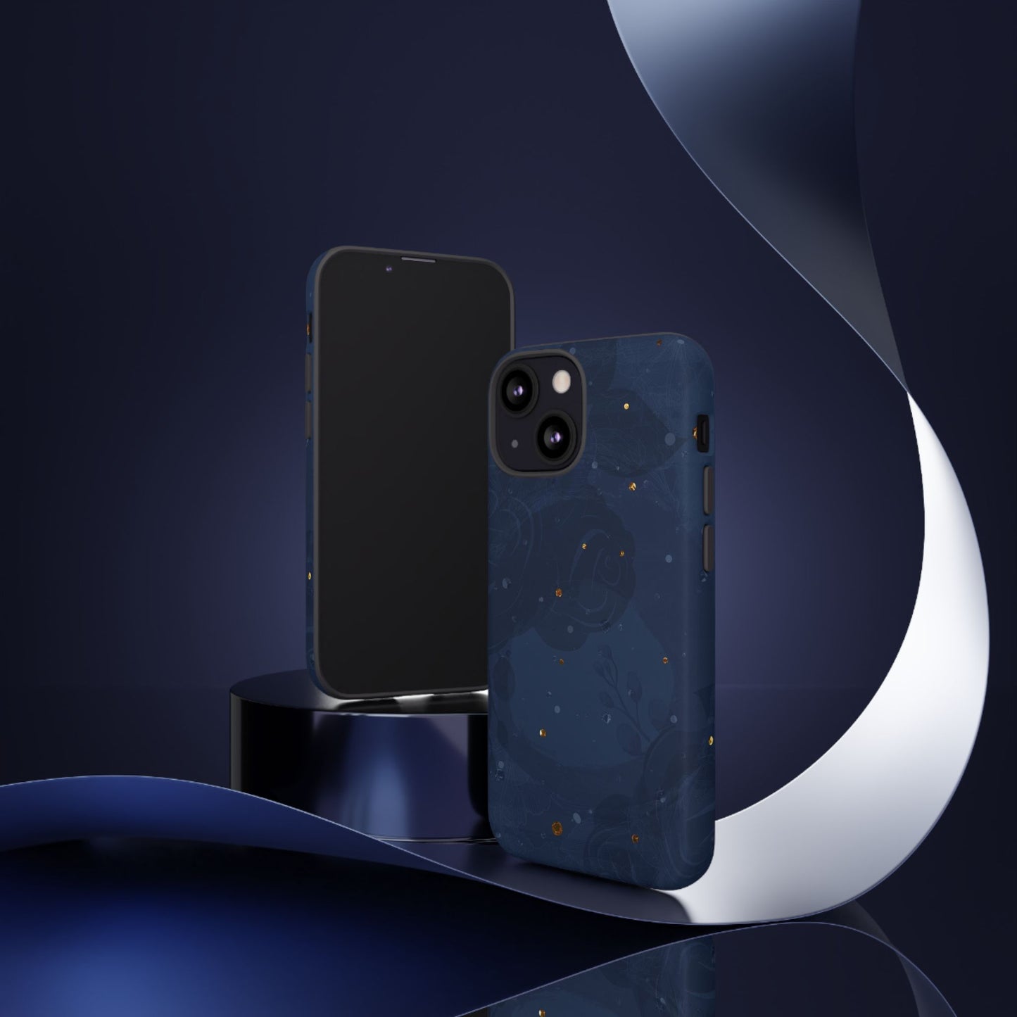 Subtle Navy Florals - Tough Phone Case