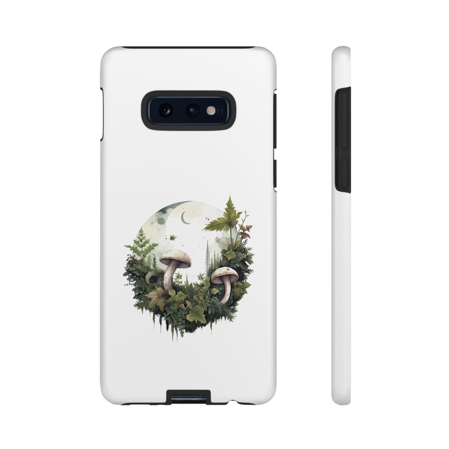Moonlit Mushroom Tough Phone Case – Minimalist Forest Magic