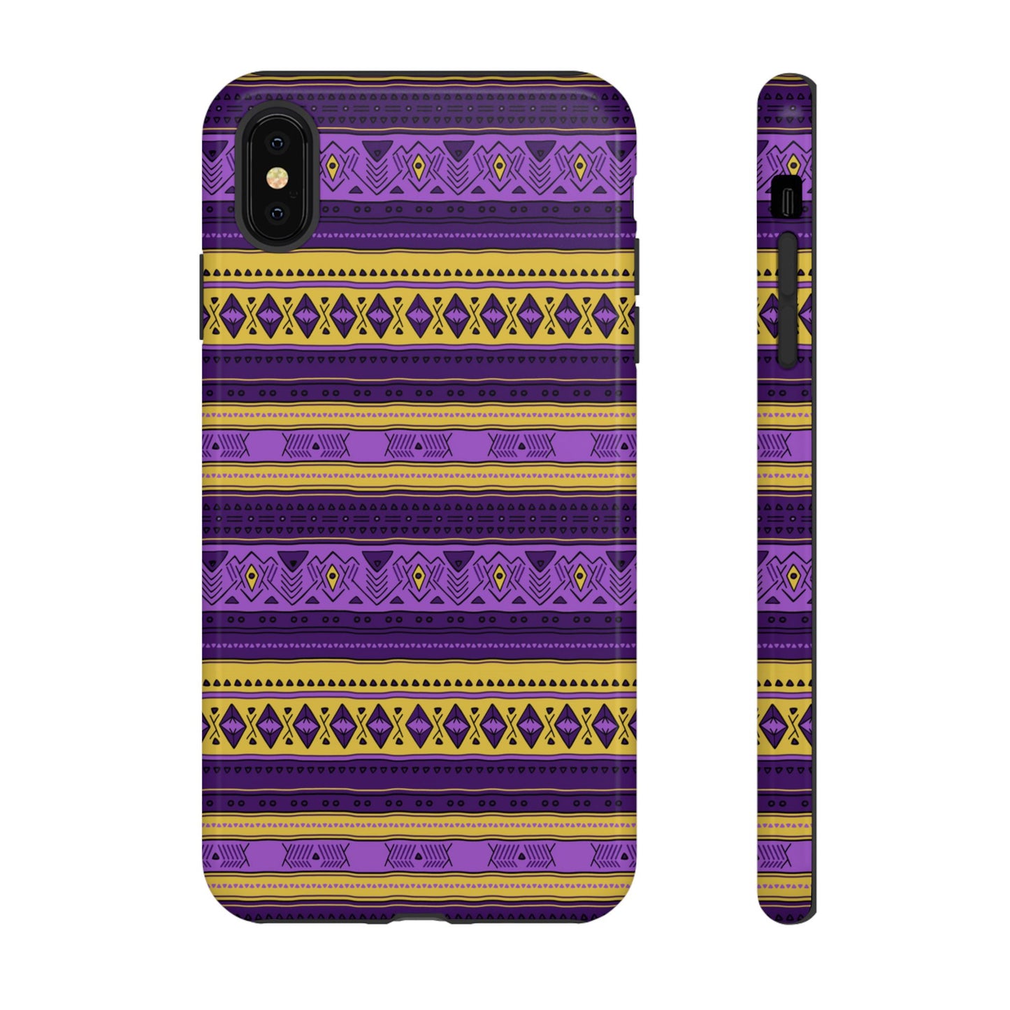 Purple & Yellow Stripes - Tough Phone Case