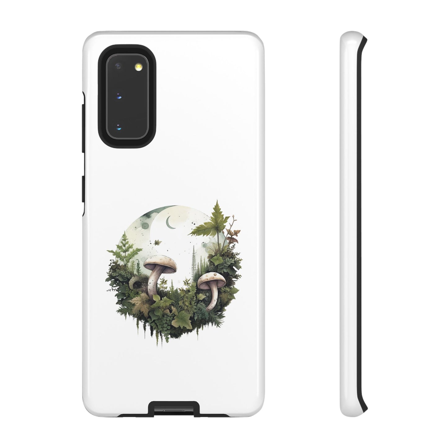 Moonlit Mushroom Tough Phone Case – Minimalist Forest Magic