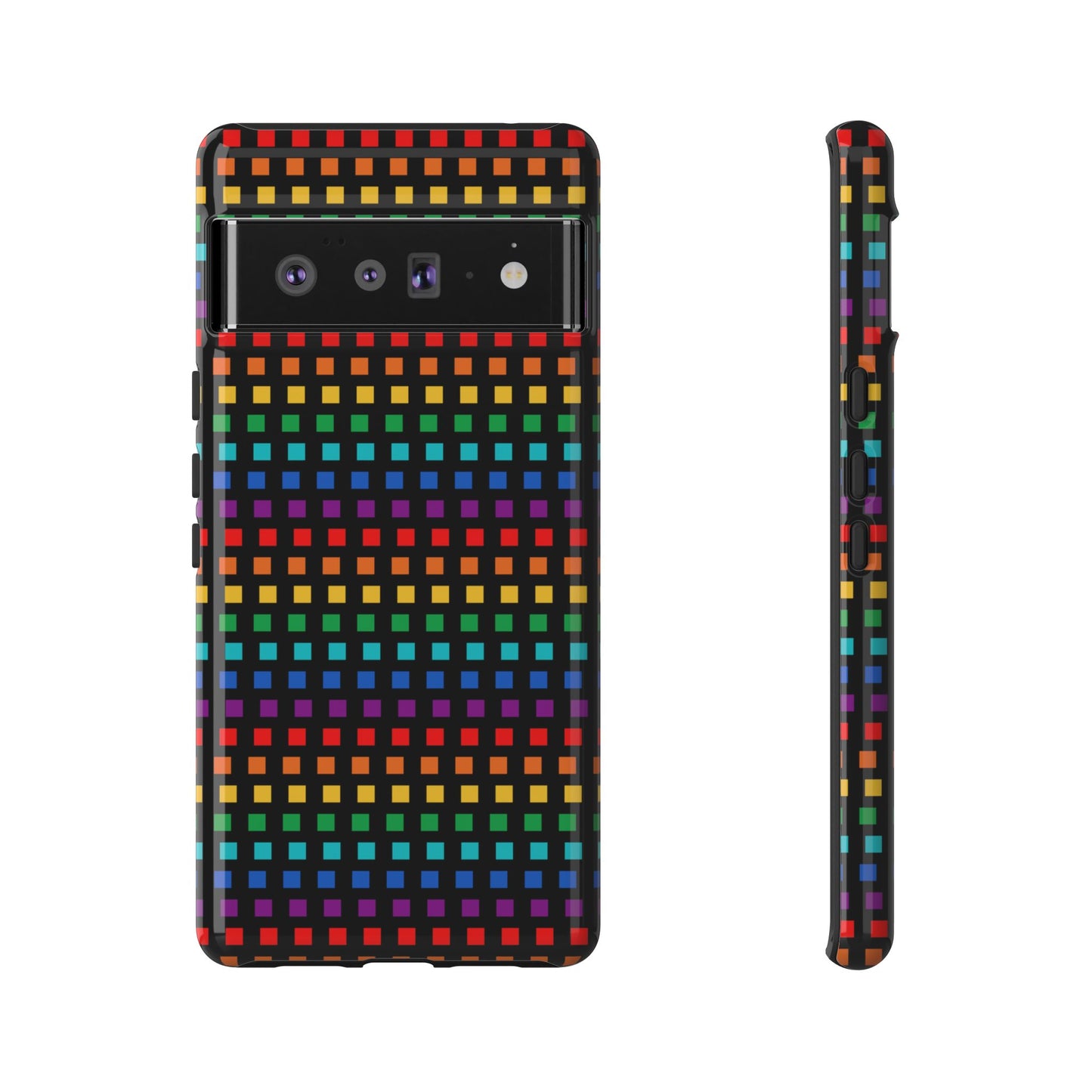 Rainbow Dots on Black - Tough Case