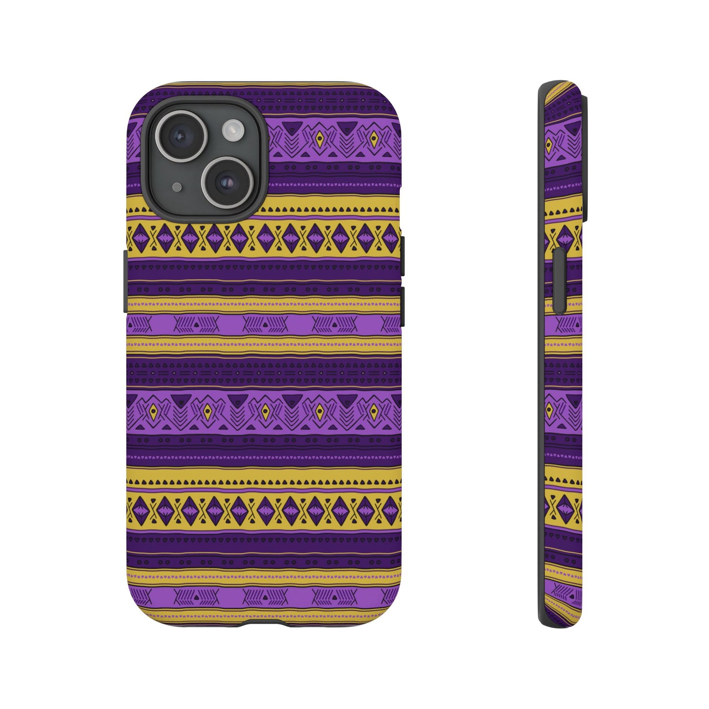 Purple & Yellow Stripes - Tough Phone Case