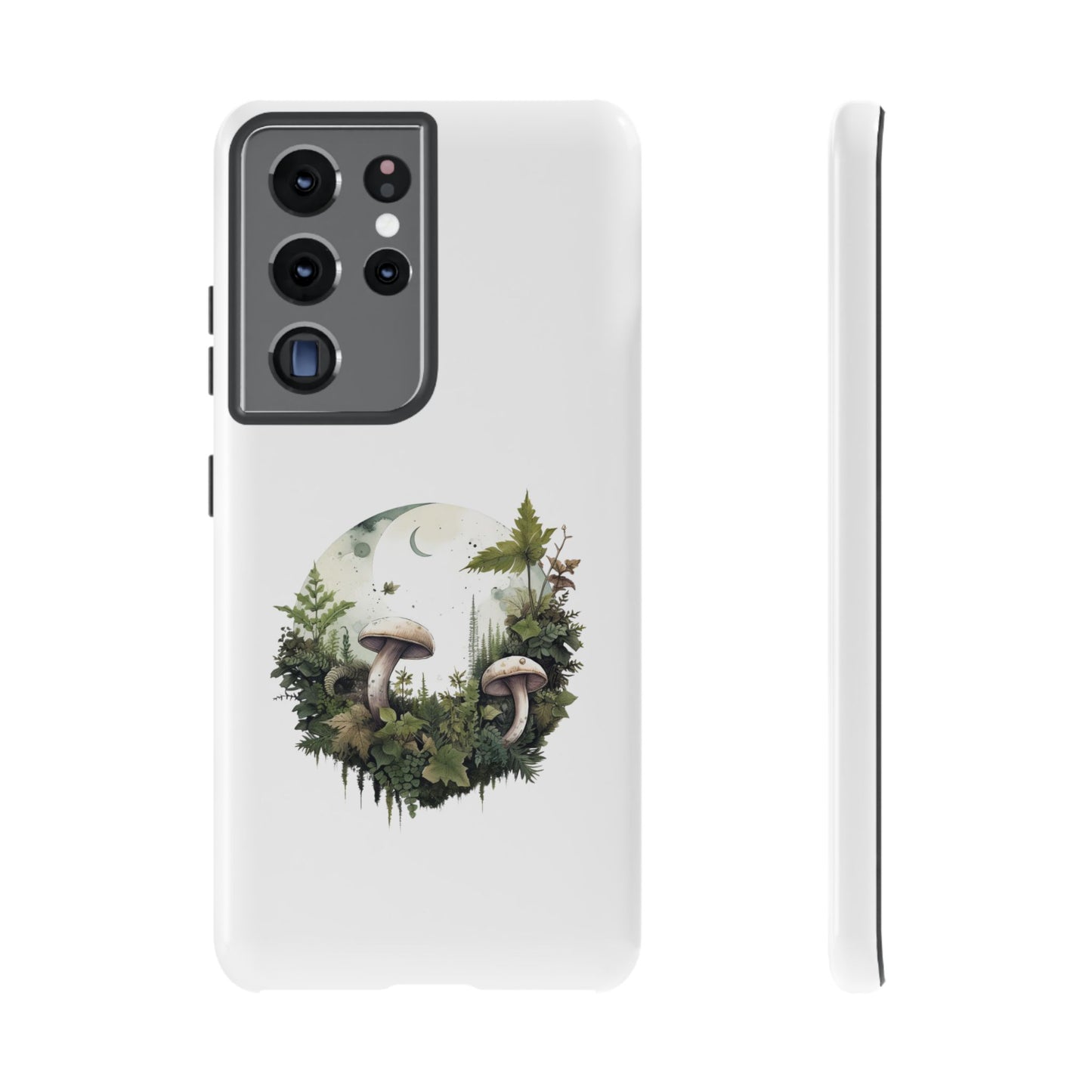 Moonlit Mushroom Tough Phone Case – Minimalist Forest Magic