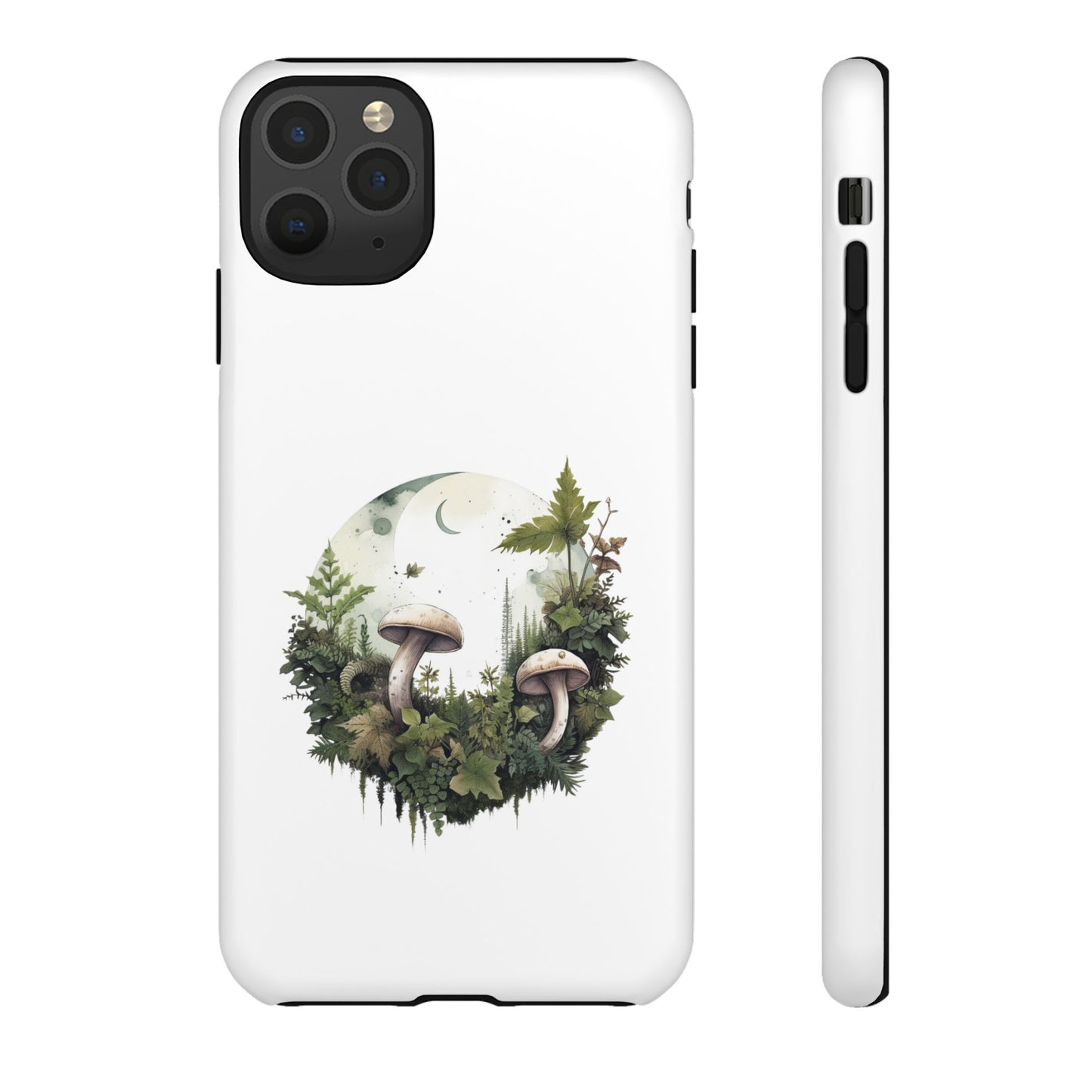 Moonlit Mushroom Tough Phone Case – Minimalist Forest Magic
