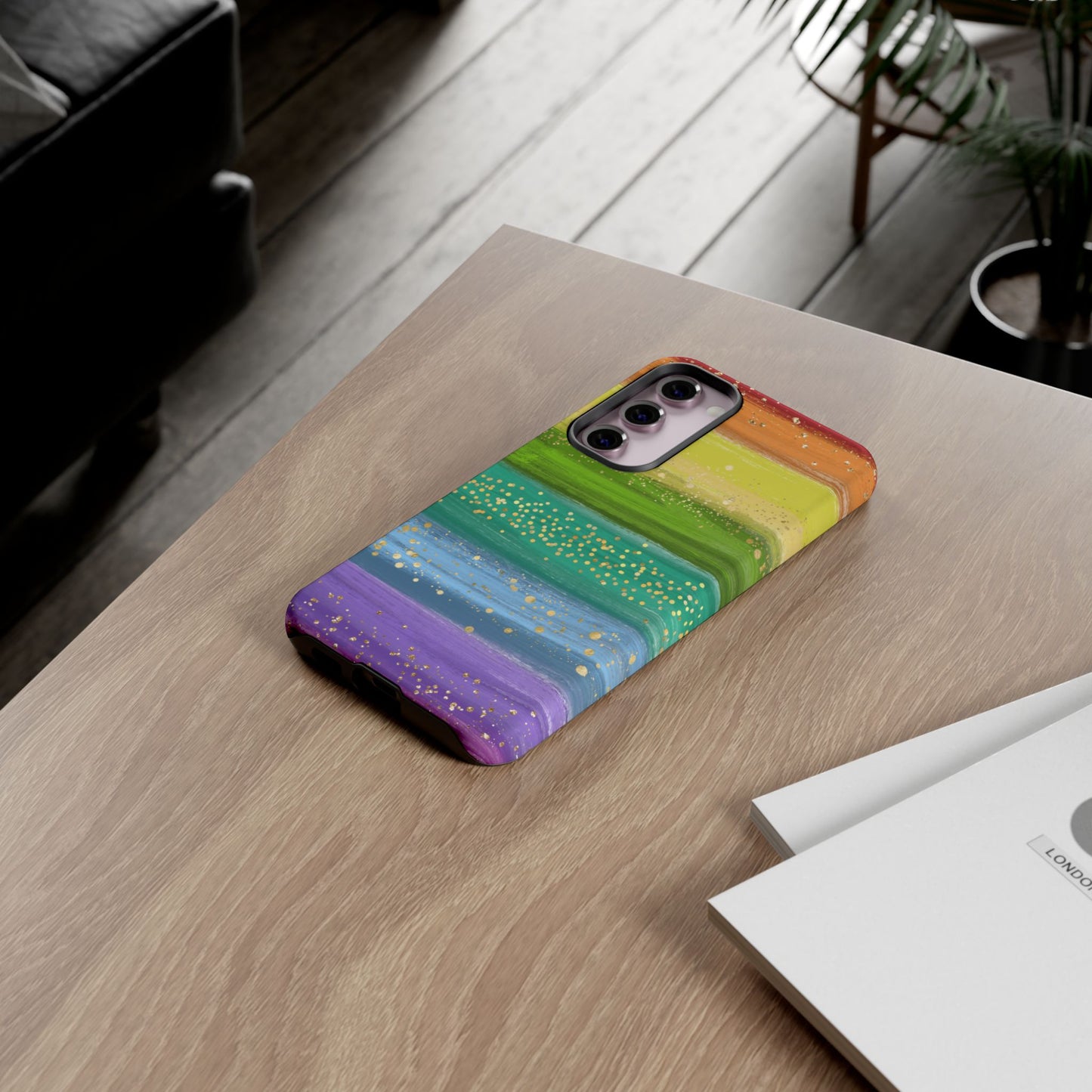 Rainbow Glitter Brush Strokes - Tough Case