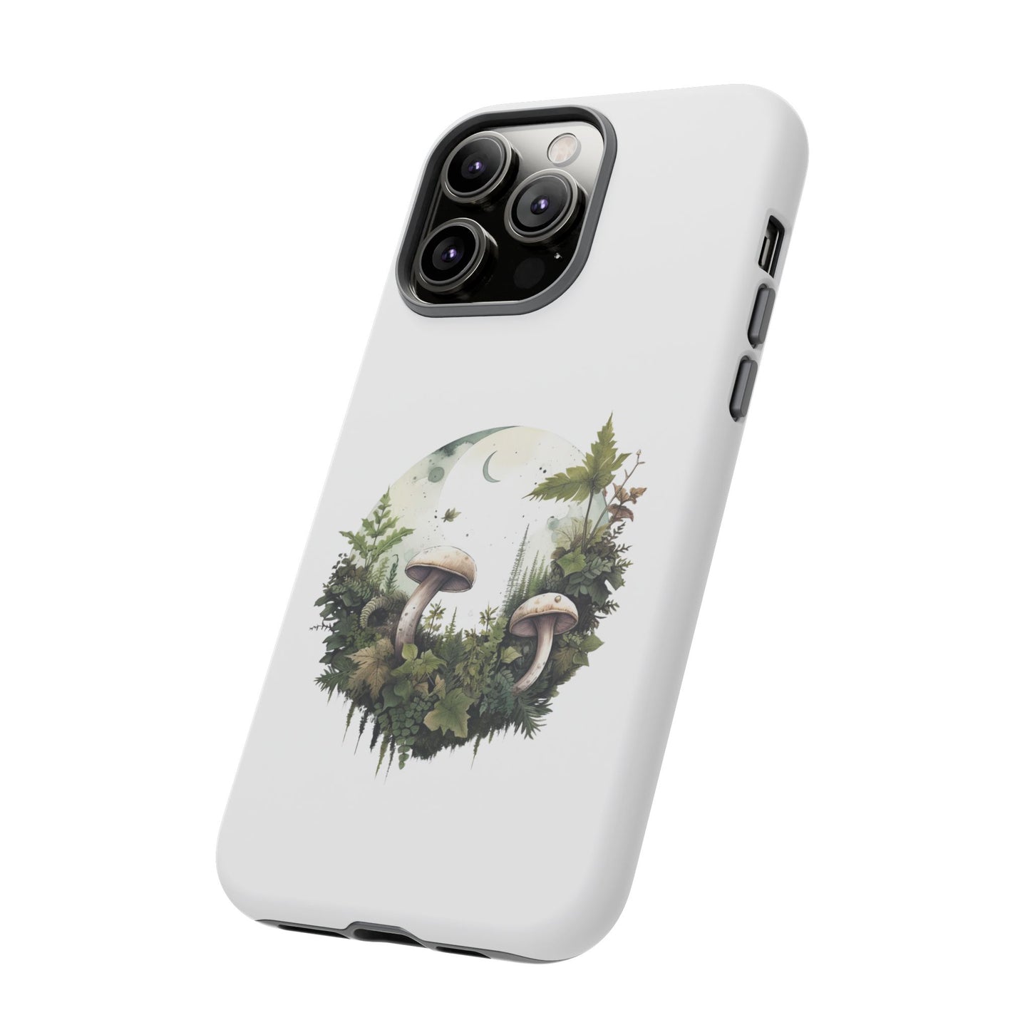Moonlit Mushroom Tough Phone Case – Minimalist Forest Magic