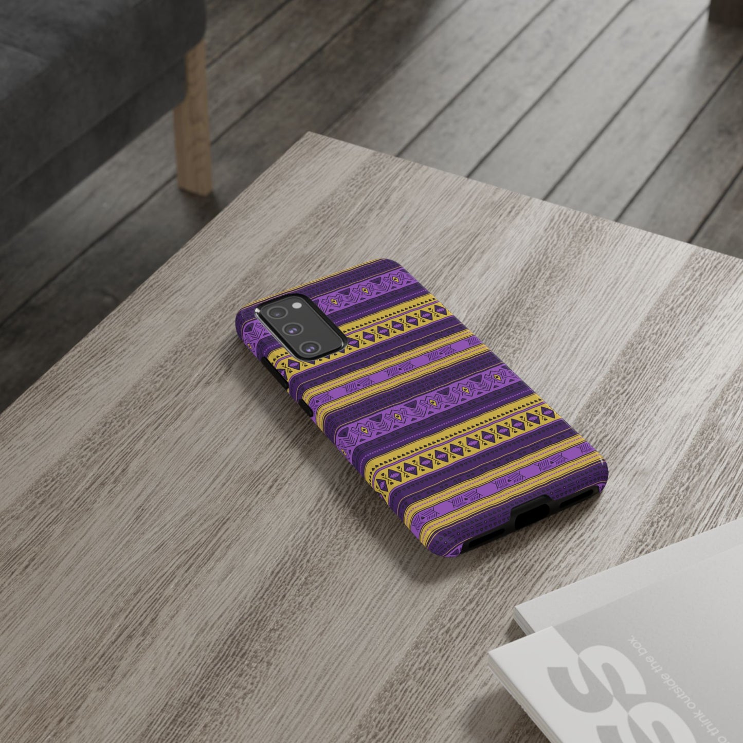 Purple & Yellow Stripes - Tough Phone Case
