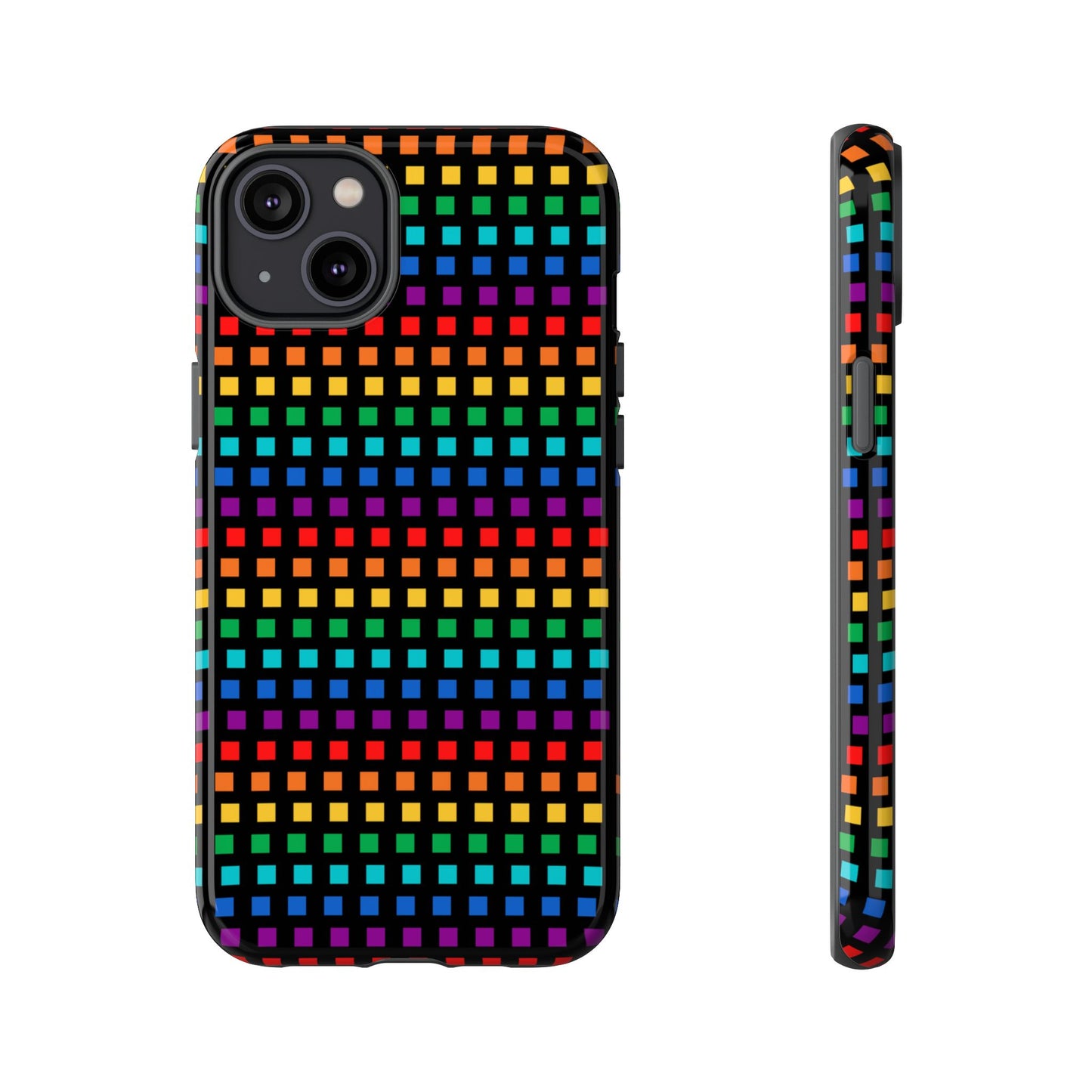 Rainbow Dots on Black - Tough Case
